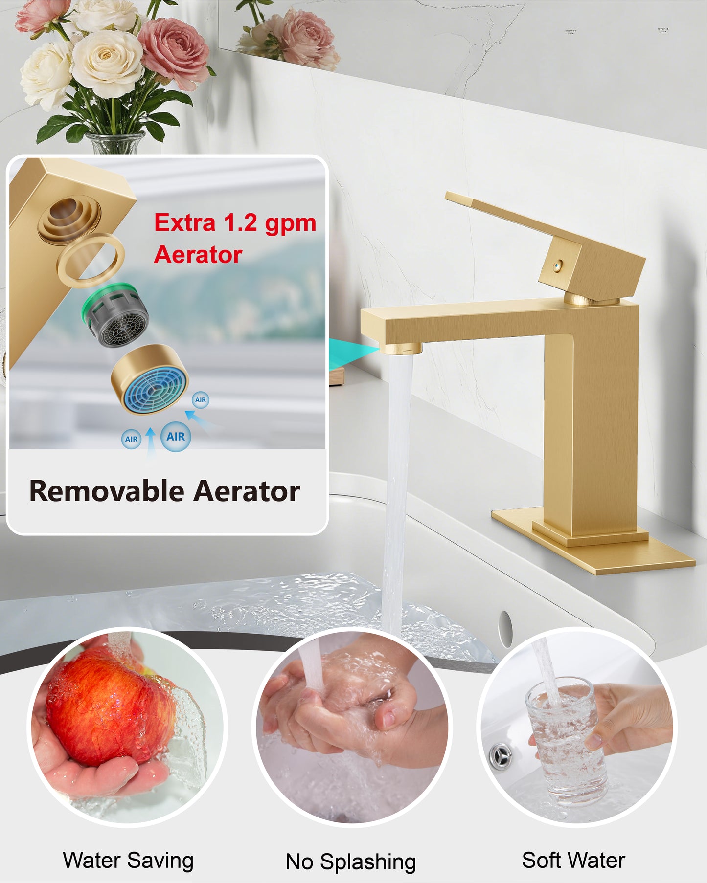 
                  
                    Midanya Bathroom Sink Faucet 1 Hole Single Handle Deck Mount Lavatory Mixer Tap with Cover Plate and Pop-up Drain One Lever Stainless Steel SUS304 Commercial
                  
                