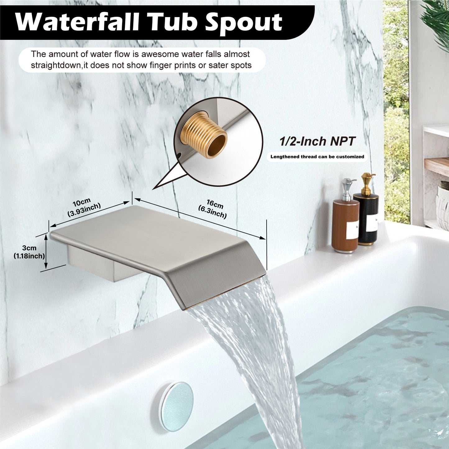 
                  
                    Midanya Rain Shower System with Tub Spout,Tub Shower Faucet Set with 8 inch rainfall Shower Head and Handheld Spray,Wall Mount Tub Shower Combo Rough-in Valve Included
                  
                