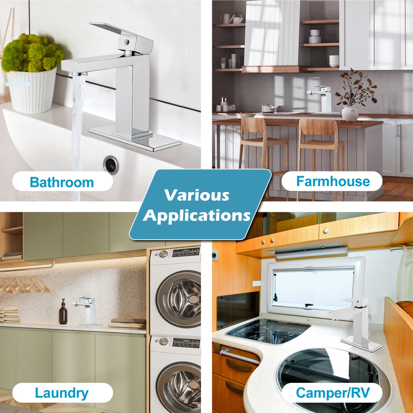 
                  
                    Midanya Bathroom Sink Faucet One Hole Single Handle Deck Mount Lavatory Bathroom Faucet with Water Supply Lines Without Drain
                  
                