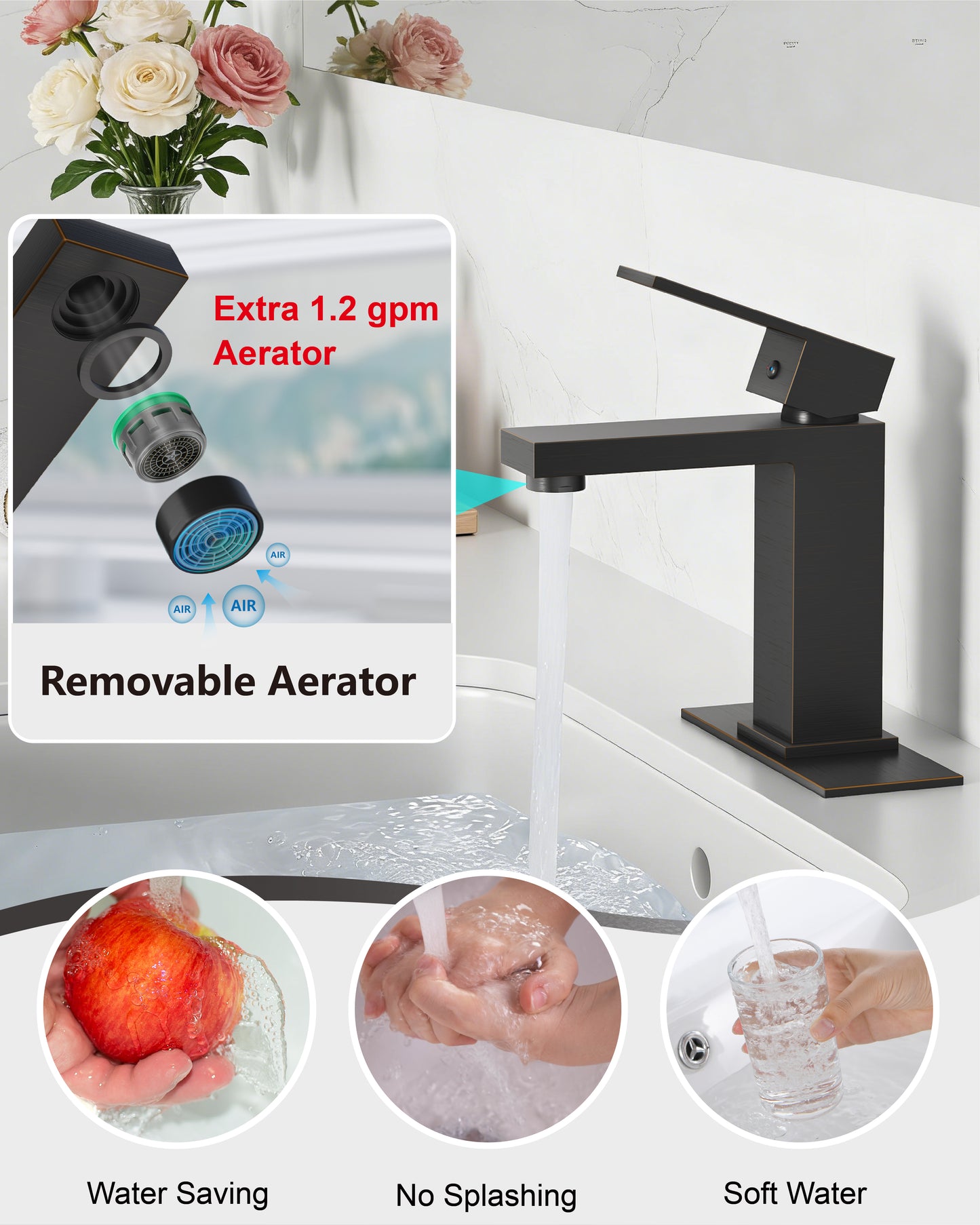 
                  
                    Midanya Bathroom Sink Faucet 1 Hole Single Handle Deck Mount Lavatory Mixer Tap with Cover Plate and Pop-up Drain One Lever Stainless Steel SUS304 Commercial
                  
                