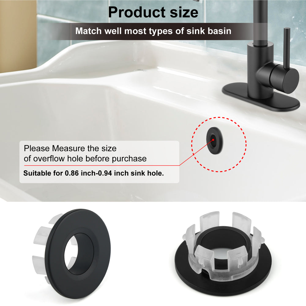 
                  
                    Midanya Brass Insert in Hole Round Caps, 2 Pcs Sink Basin Trim Overflow Cover, Bathroom Kitchen Vanity Vessel Sink Overflow Ring
                  
                