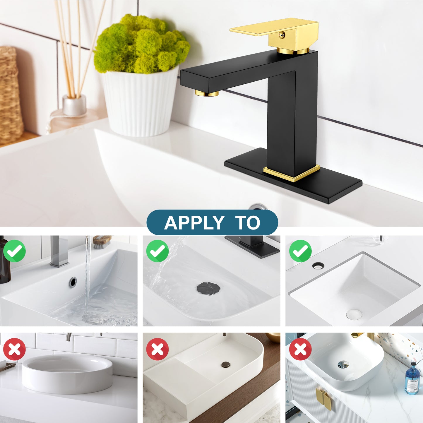 
                  
                    Midanya Bathroom Sink Faucet 1 Hole Single Handle Deck Mount Lavatory Mixer Tap with Cover Plate and Pop-up Drain One Lever Stainless Steel SUS304 Commercial
                  
                