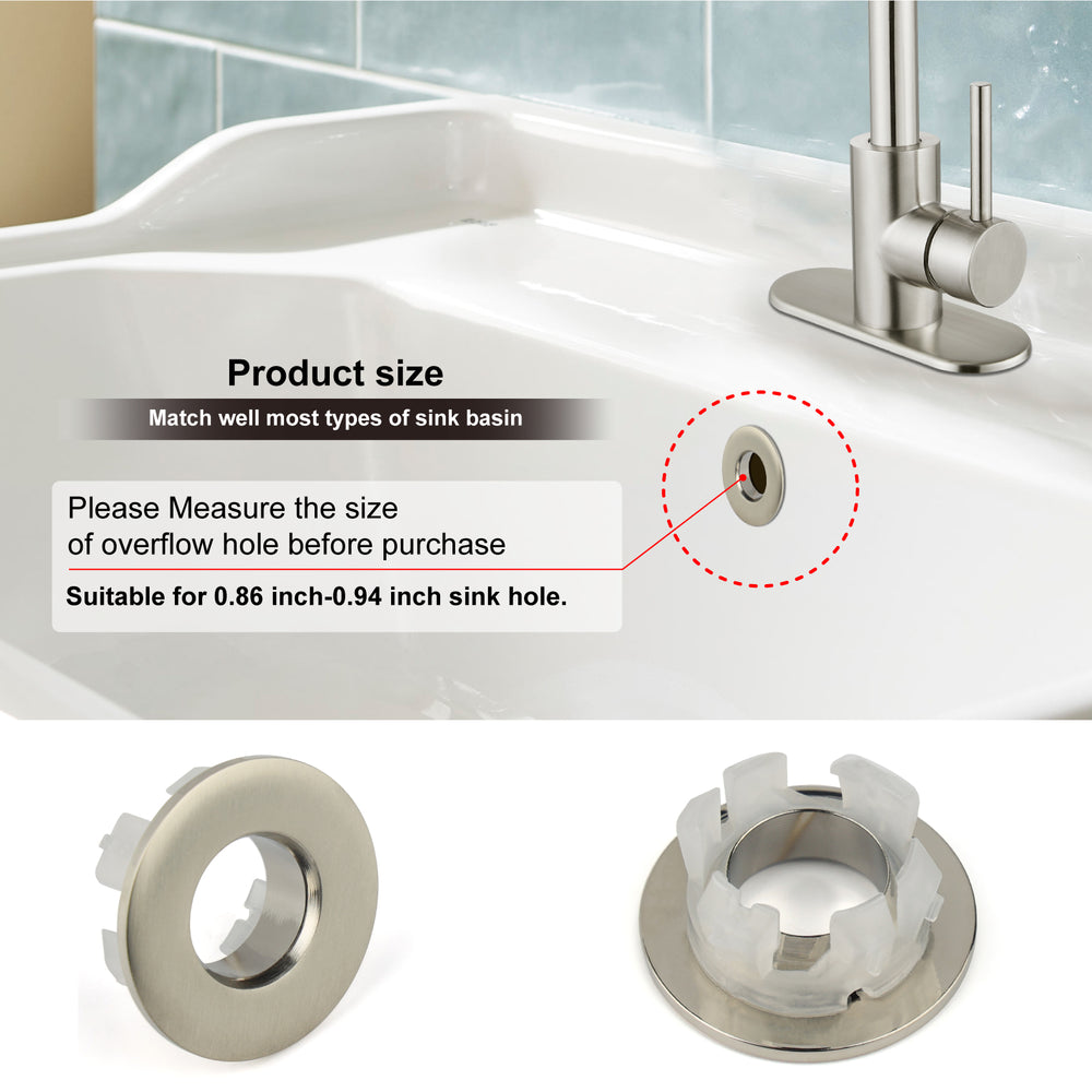 
                  
                    Midanya Brass Insert in Hole Round Caps, 2 Pcs Sink Basin Trim Overflow Cover, Bathroom Kitchen Vanity Vessel Sink Overflow Ring
                  
                