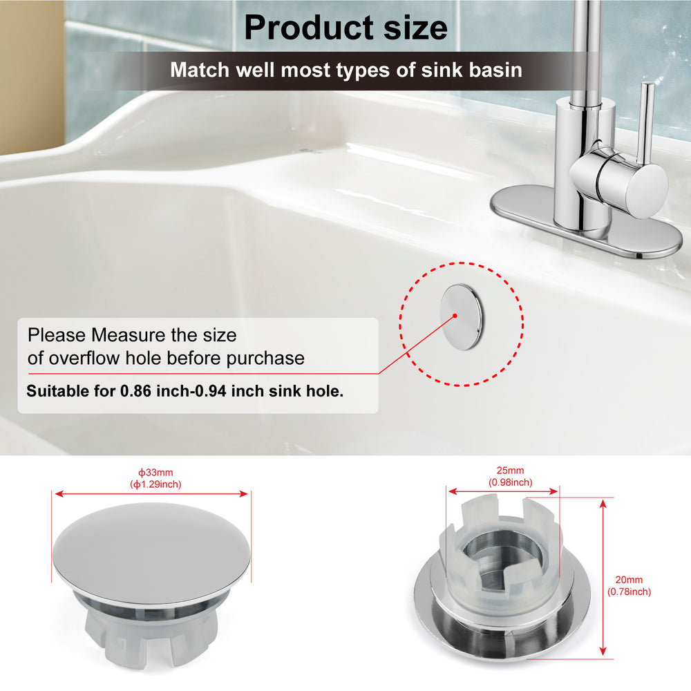 
                  
                    Midanya Bathroom Sink Overflow Cover Basin Trim Brass Insert in Hole Round Caps, Vanity Vessel Sink Basin Overflow Trim Ring, Bathroom Kitchen Sink Overflow Ring, Pack of 1
                  
                