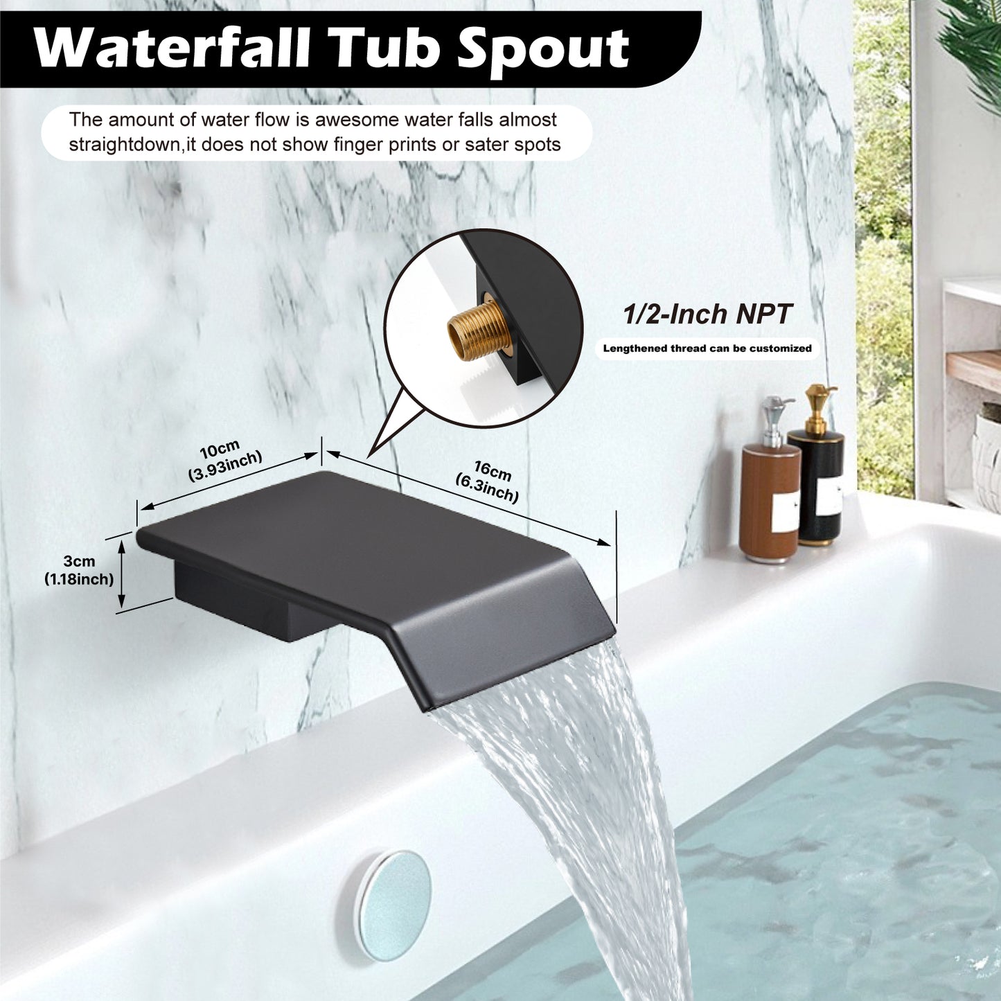 
                  
                    Midanya Rain Shower System with Tub Spout,Tub Shower Faucet Set with 8 inch rainfall Shower Head and Handheld Spray,Wall Mount Tub Shower Combo Rough-in Valve Included
                  
                
