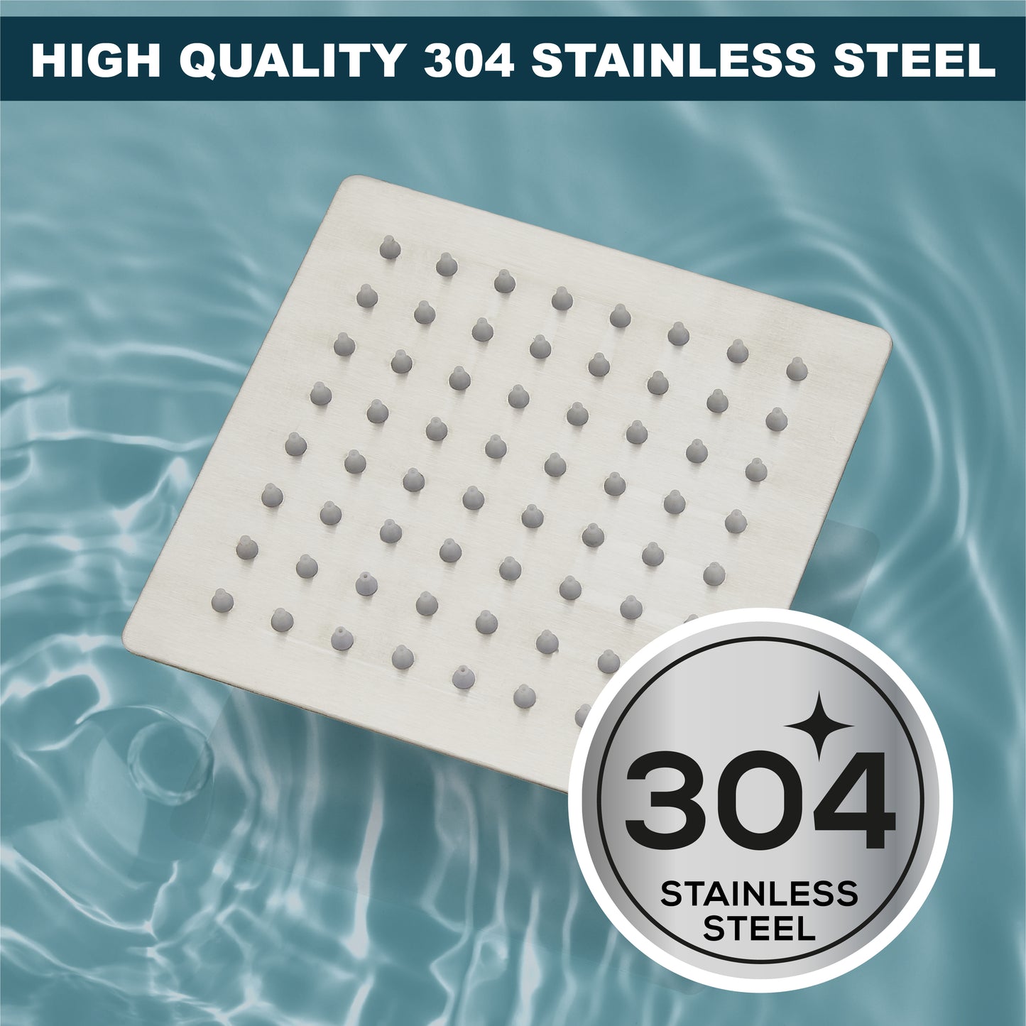 
                  
                    Midanya 6 inch Rainfall Shower Head Square Stainless Steel Rain Showerhead High Pressure Waterfall Crackproof Coverage with Silicone Nozzle 1/16" Ultra Thin Design Swivel Connector
                  
                