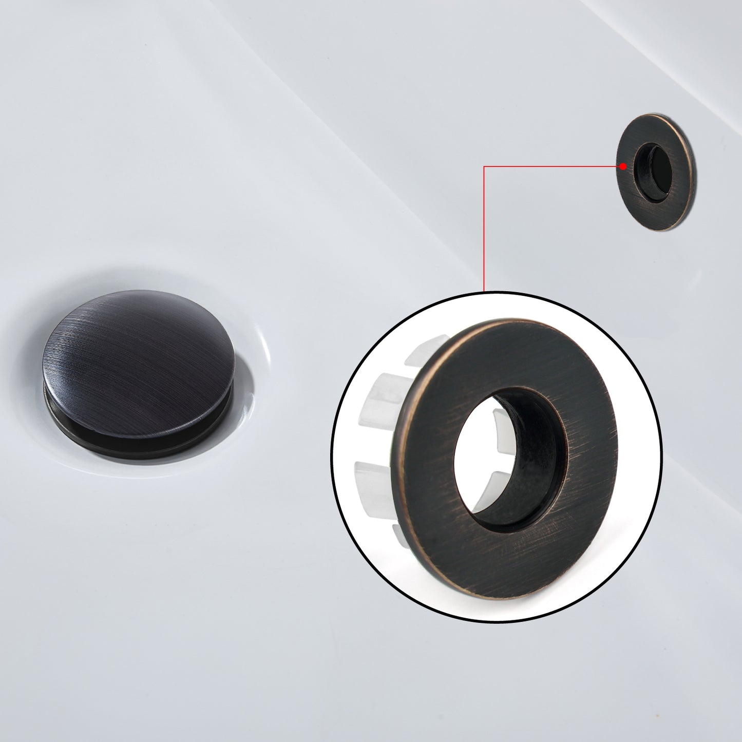 
                  
                    Midanya Sink Basin Trim Overflow Cover, Solid Brass Insert in Hole Round Caps, Vanity Vessel Sink Overflow Ring, Sink Overflow Cover Round Caps for Kitchen Bathroom, Pack of 1
                  
                