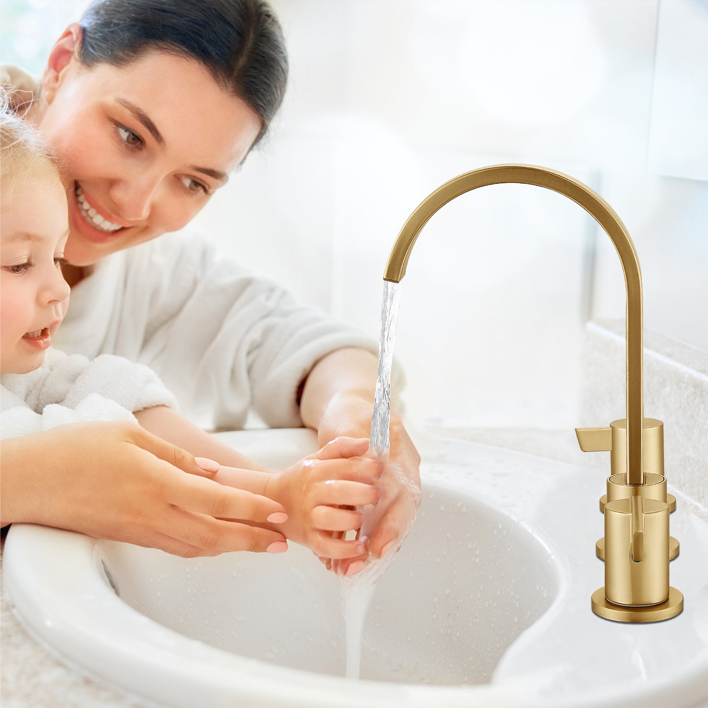 
                  
                    Midanya 8 inch Widespread Bathroom Sink Faucet,Modern Waterfall 3 Hole 2 Handles Bathroom Faucet 8" Vanity Faucets with Pop Up Drain and Water Supply Lines
                  
                