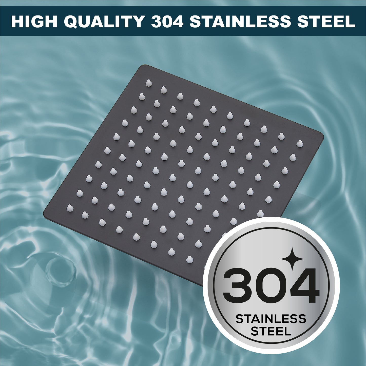 
                  
                    Midanya 6 inch Rainfall Shower Head Square Stainless Steel Rain Showerhead High Pressure Waterfall Crackproof Coverage with Silicone Nozzle 1/16" Ultra Thin Design Swivel Connector
                  
                