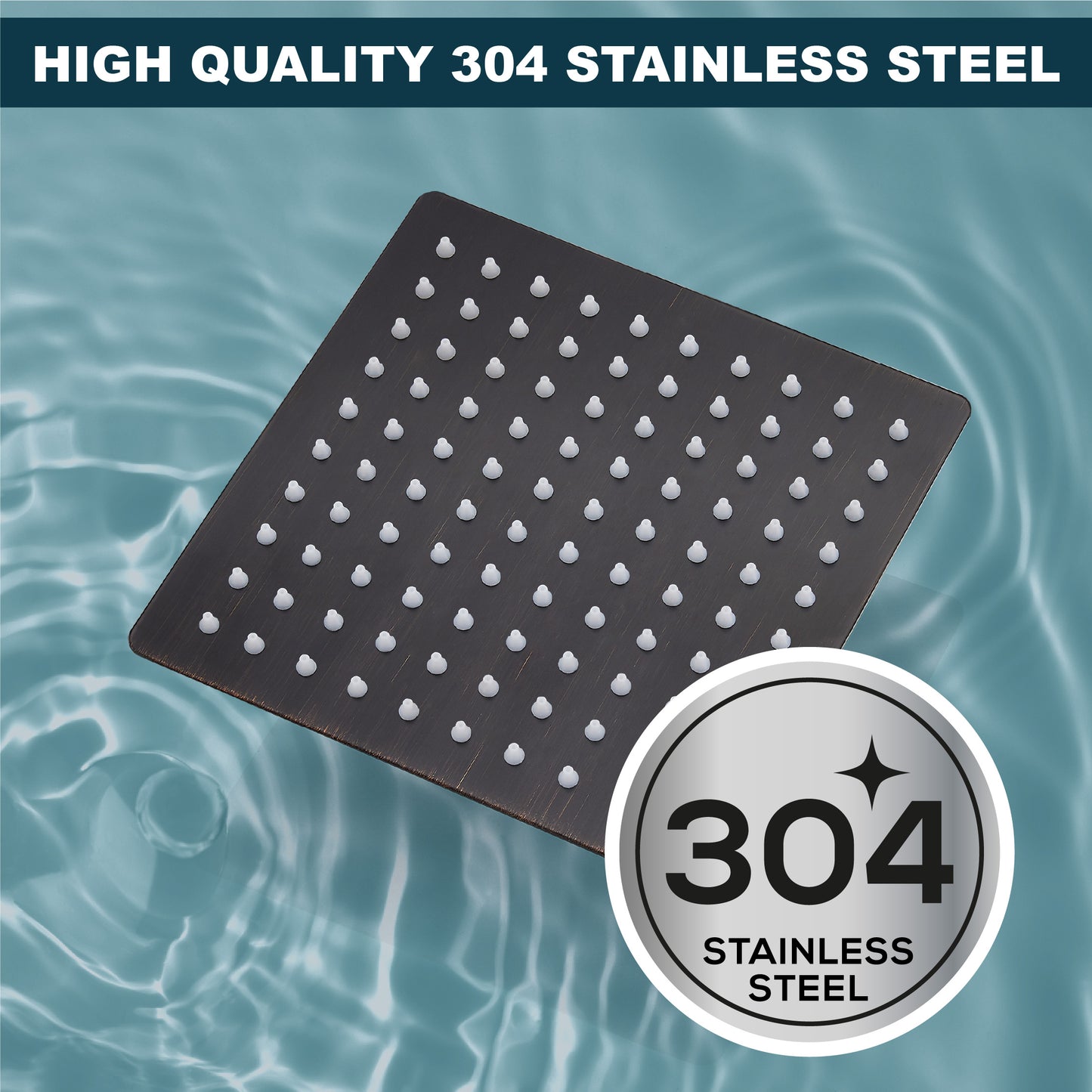 
                  
                    Midanya 6 inch Rainfall Shower Head Square Stainless Steel Rain Showerhead High Pressure Waterfall Crackproof Coverage with Silicone Nozzle 1/16" Ultra Thin Design Swivel Connector
                  
                