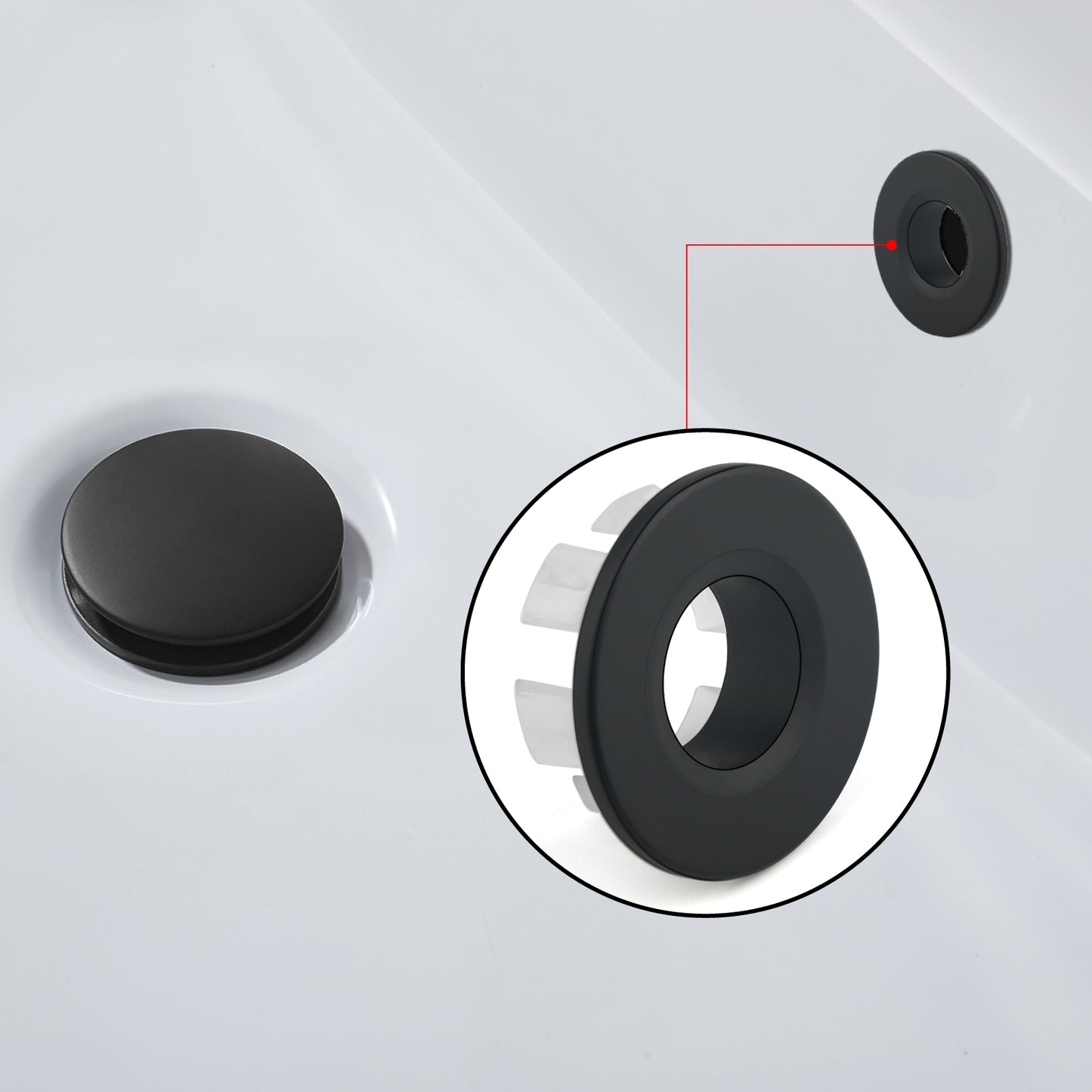 
                  
                    Midanya Brass Insert in Hole Round Caps, 2 Pcs Sink Basin Trim Overflow Cover, Bathroom Kitchen Vanity Vessel Sink Overflow Ring
                  
                