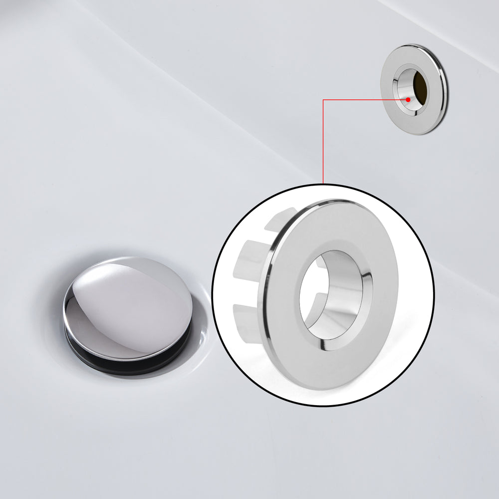 
                  
                    Midanya Brass Insert in Hole Round Caps, 2 Pcs Sink Basin Trim Overflow Cover, Bathroom Kitchen Vanity Vessel Sink Overflow Ring
                  
                