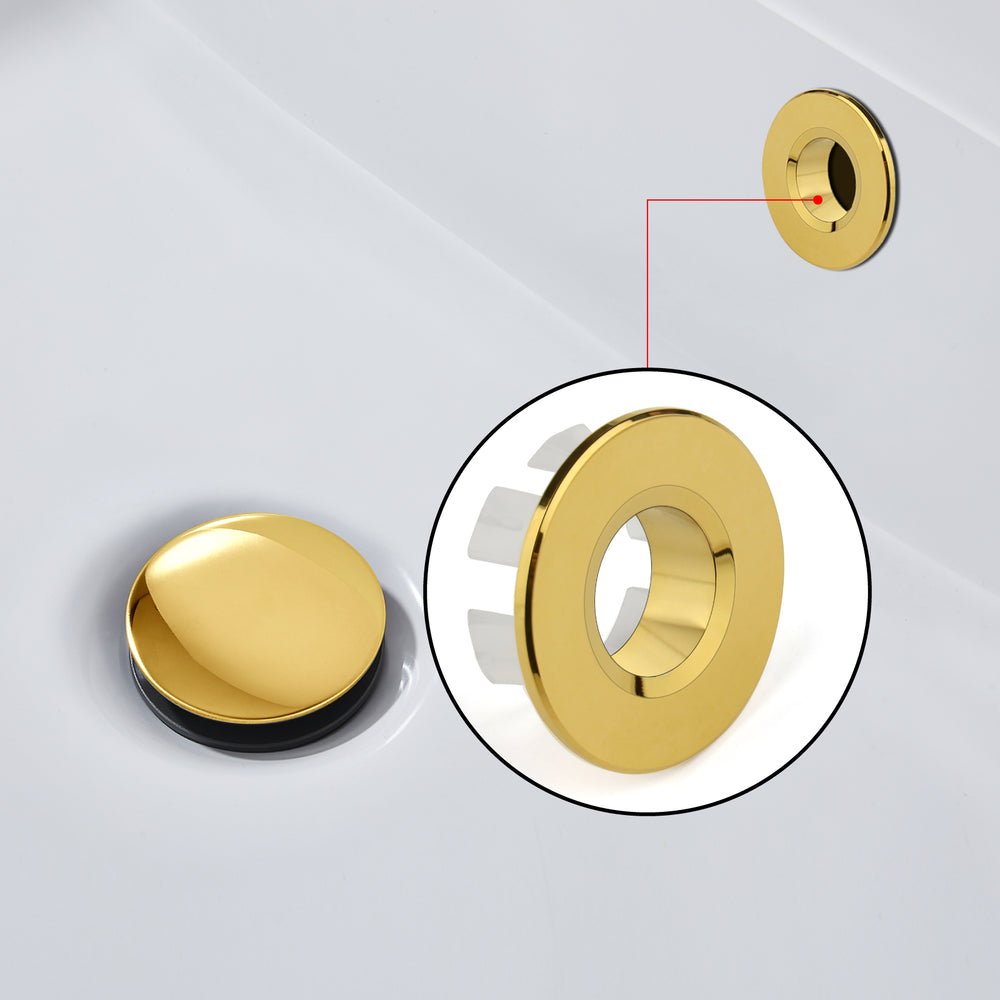 
                  
                    Midanya Sink Basin Trim Overflow Cover, Solid Brass Insert in Hole Round Caps, Vanity Vessel Sink Overflow Ring, Sink Overflow Cover Round Caps for Kitchen Bathroom, Pack of 1
                  
                