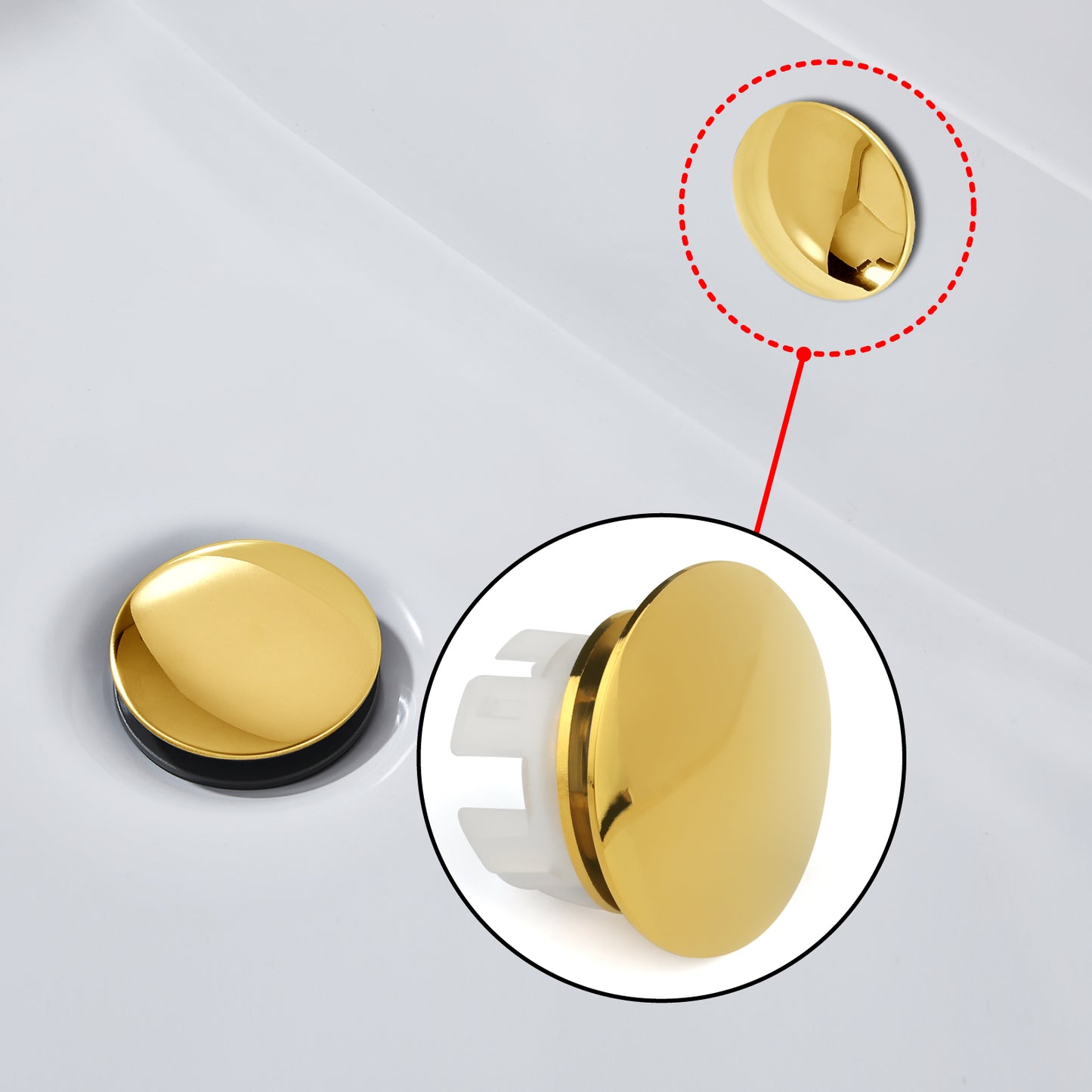 
                  
                    Midanya Bathroom Sink Overflow Cover Basin Trim Brass Insert in Hole Round Caps, Vanity Vessel Sink Basin Overflow Trim Ring, Bathroom Kitchen Sink Overflow Ring, Pack of 1
                  
                
