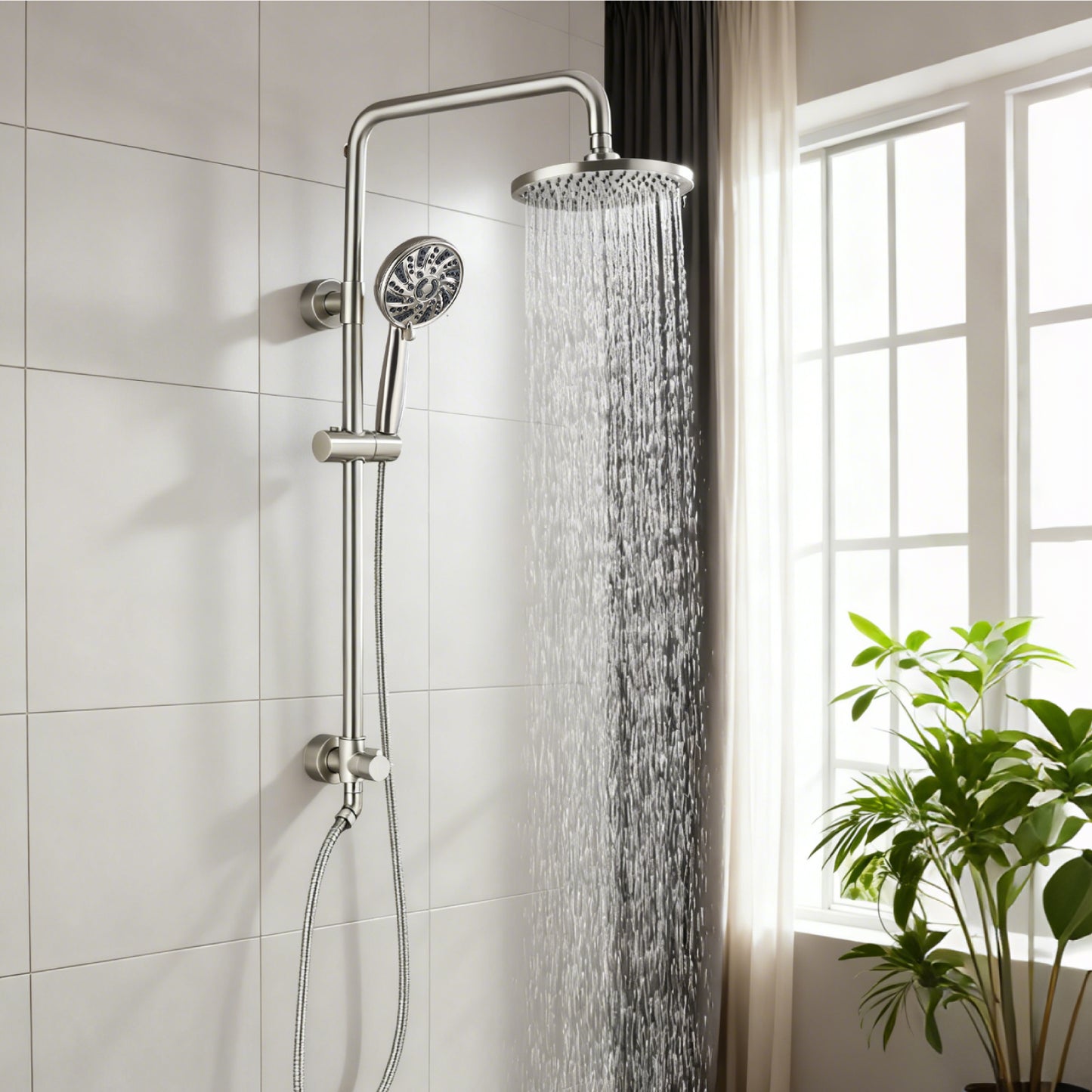 
                  
                    Midanya Retrofit Rain Shower System Wall Mount 8 Inch Rainfall Shower Head with 5-setting Handheld Spray Combo with Slide Bar
                  
                