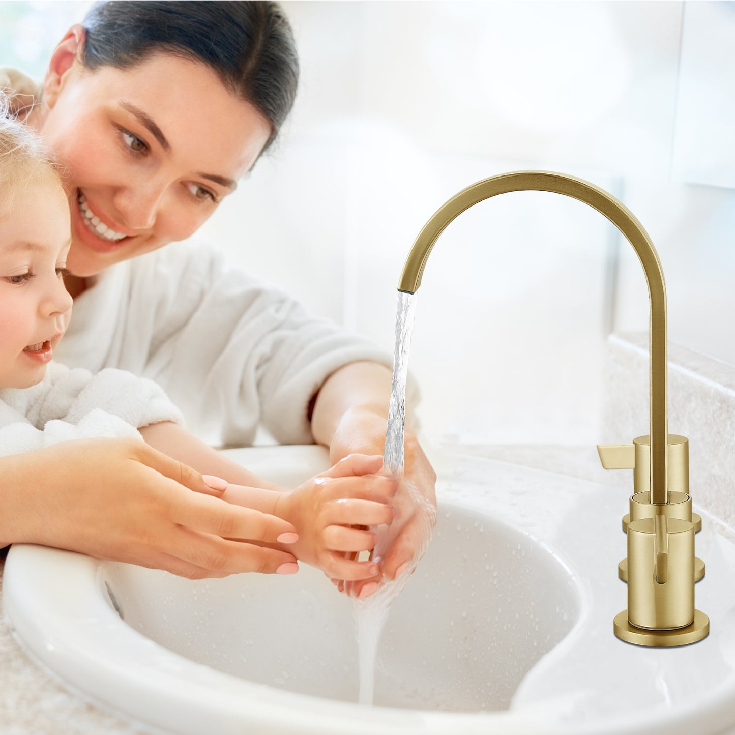 
                  
                    Midanya 8 inch Widespread Bathroom Sink Faucet,Modern Waterfall 3 Hole 2 Handles Bathroom Faucet 8" Vanity Faucets with Pop Up Drain and Water Supply Lines
                  
                