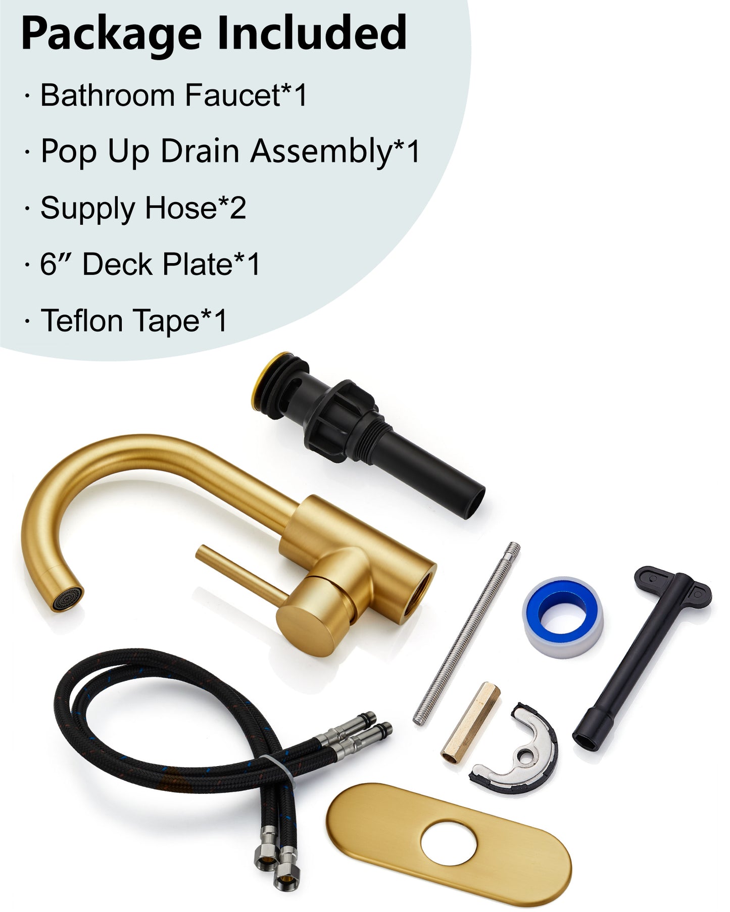 
                  
                    Midanya Single Handle Bathroom Sink Faucet, Wet Bar Pre-Kitchen Farmhouse RV Small Vanity Faucet with 360°Rotation Spout with Deck Plate, Supply Hoses and Drain Stopper
                  
                