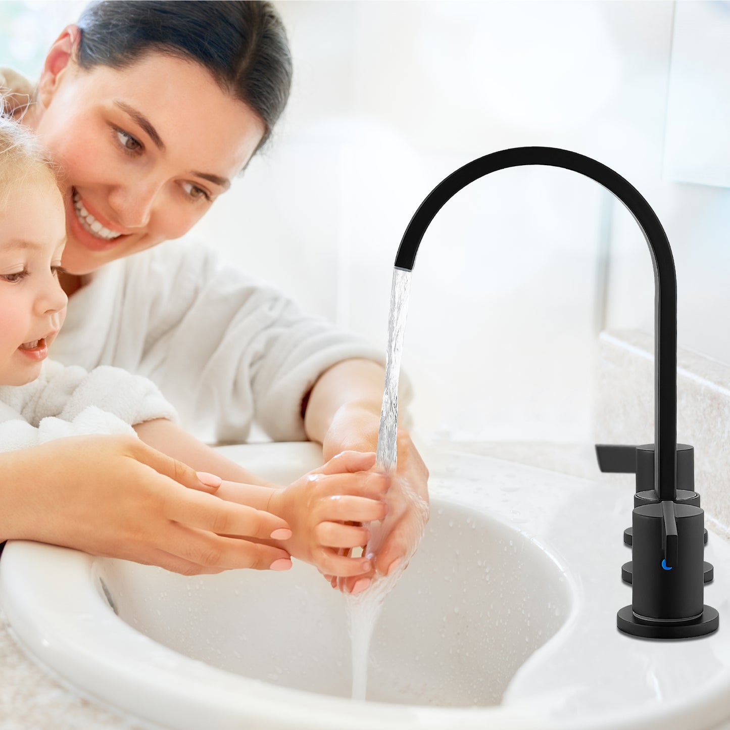 
                  
                    Midanya 8 inch Widespread Bathroom Sink Faucet,Modern Waterfall 3 Hole 2 Handles Bathroom Faucet 8" Vanity Faucets with Pop Up Drain and Water Supply Lines
                  
                