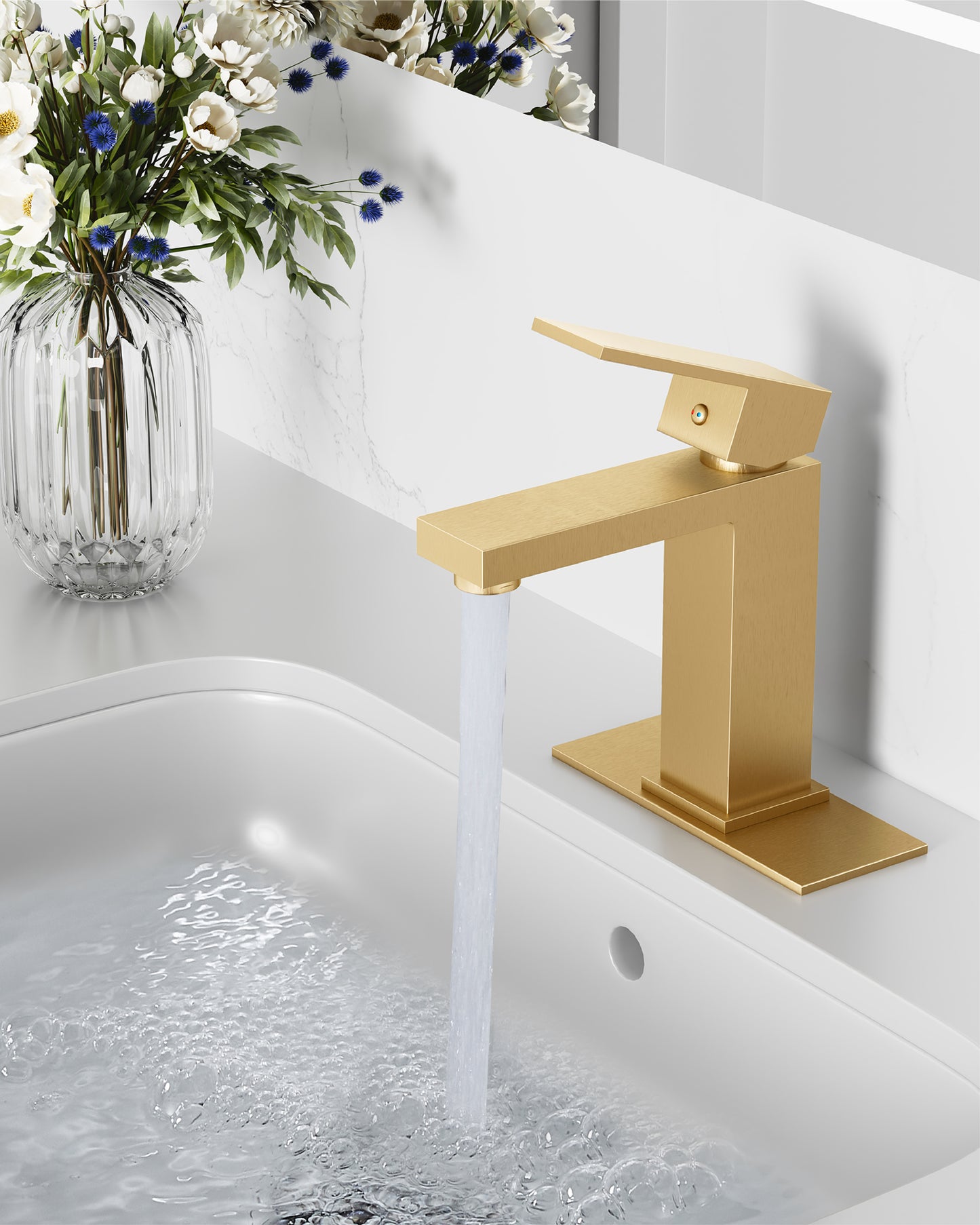 
                  
                    Midanya Bathroom Sink Faucet 1 Hole Single Handle Deck Mount Lavatory Mixer Tap with Cover Plate and Pop-up Drain One Lever Stainless Steel SUS304 Commercial
                  
                