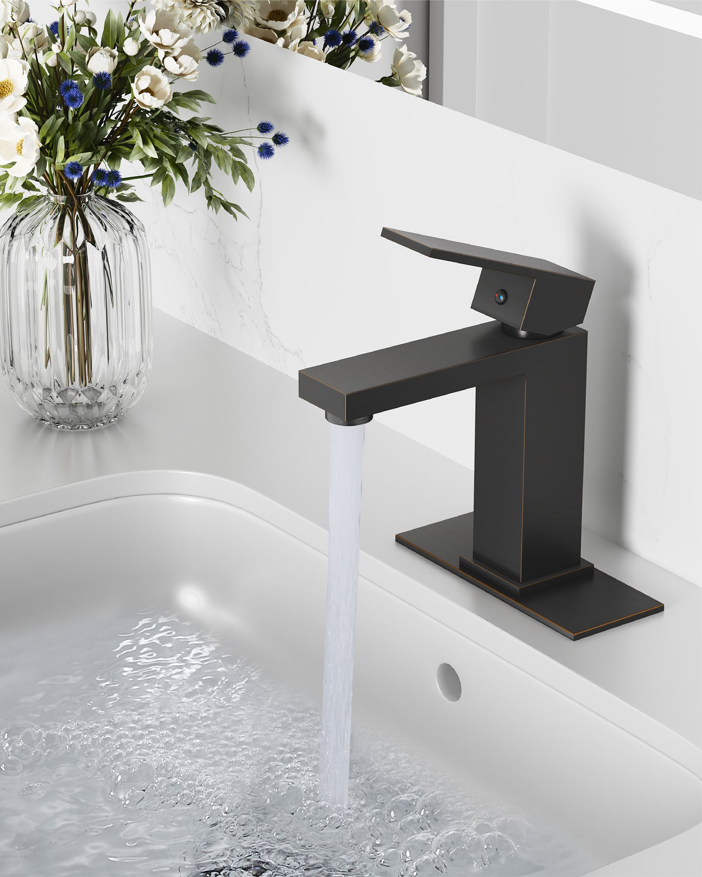 
                  
                    Midanya Bathroom Sink Faucet 1 Hole Single Handle Deck Mount Lavatory Mixer Tap with Cover Plate and Pop-up Drain One Lever Stainless Steel SUS304 Commercial
                  
                