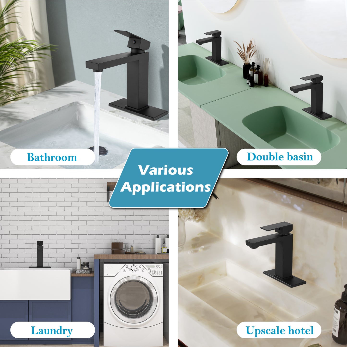 
                  
                    Midanya Bathroom Faucet 1 Hole, Single Handle Bathroom Sink Faucet with Water Supply Lines for Basin, RV, Lavatory Sink,Without Drain,Short Body
                  
                