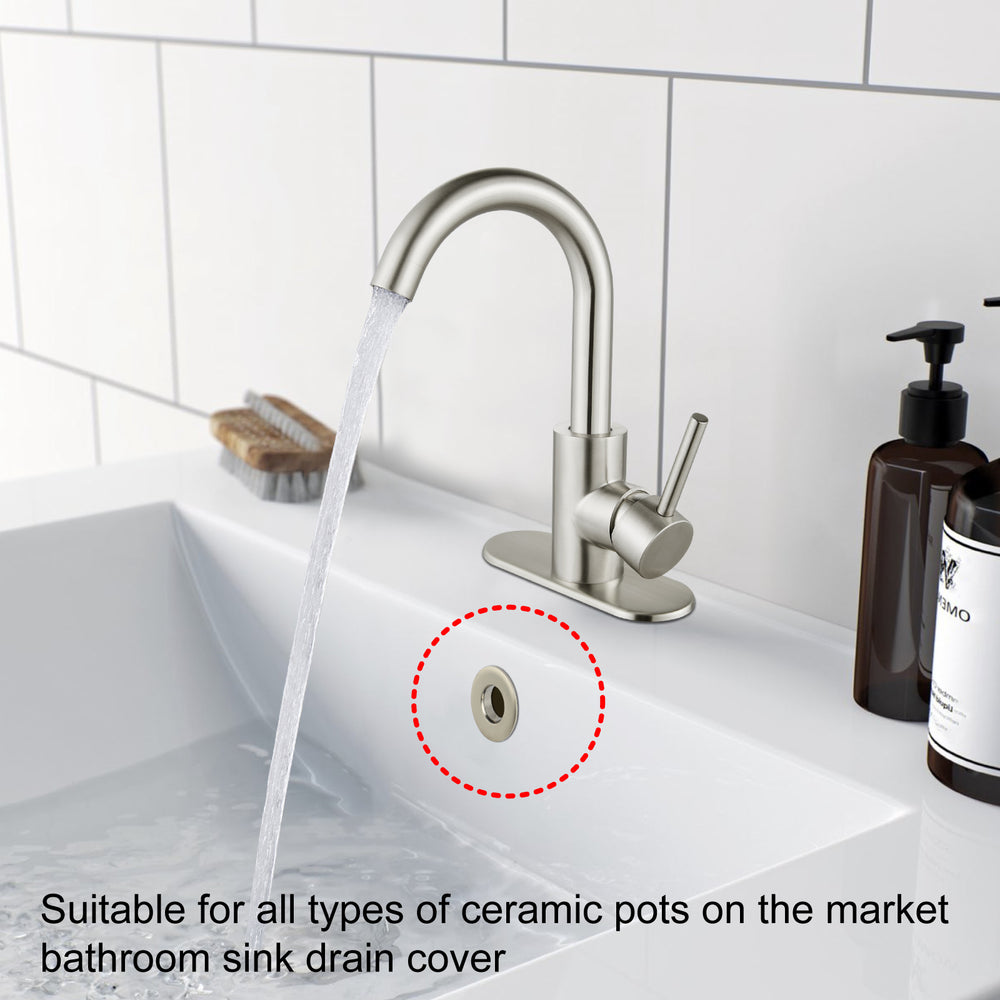 
                  
                    Midanya Sink Basin Trim Overflow Cover, Solid Brass Insert in Hole Round Caps, Vanity Vessel Sink Overflow Ring, Sink Overflow Cover Round Caps for Kitchen Bathroom, Pack of 1
                  
                