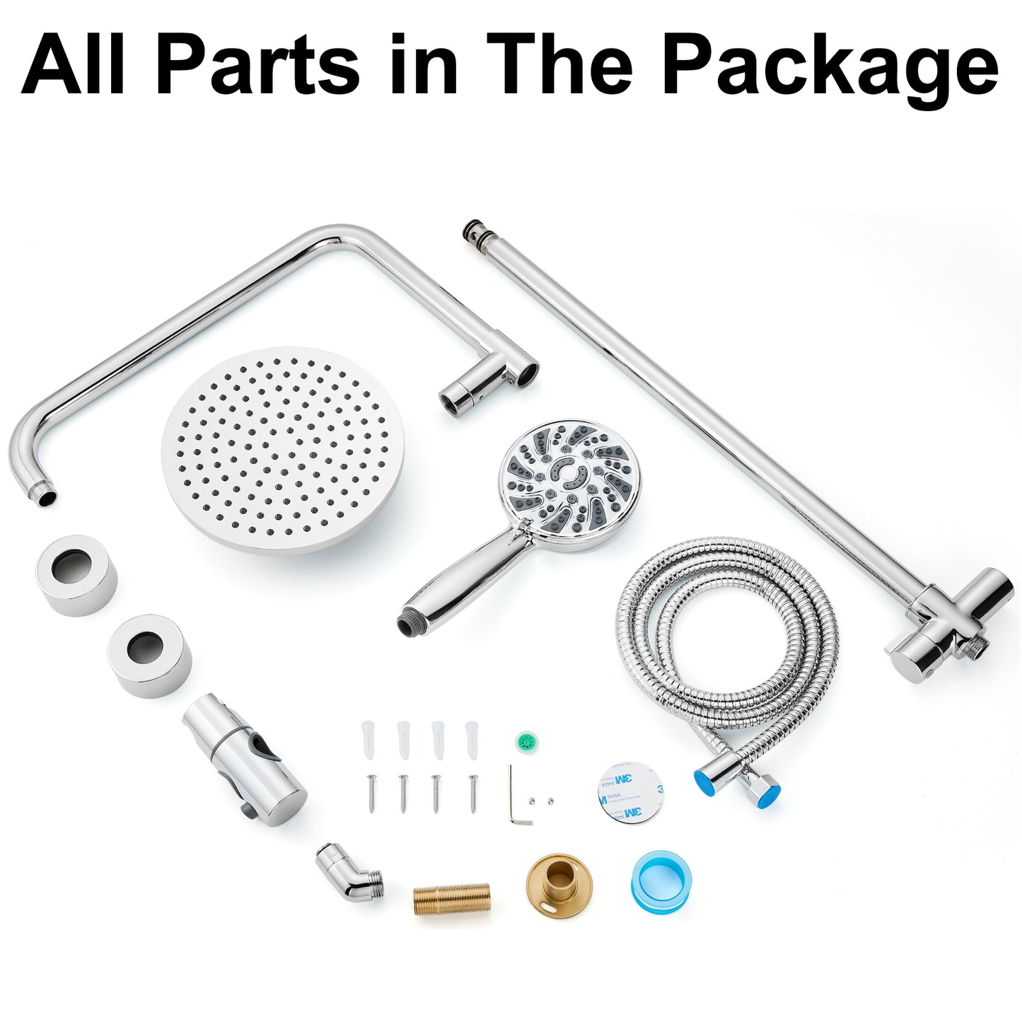
                  
                    Midanya Retrofit Rain Shower System Wall Mount 8 Inch Rainfall Shower Head with 5-setting Handheld Spray Combo with Slide Bar
                  
                