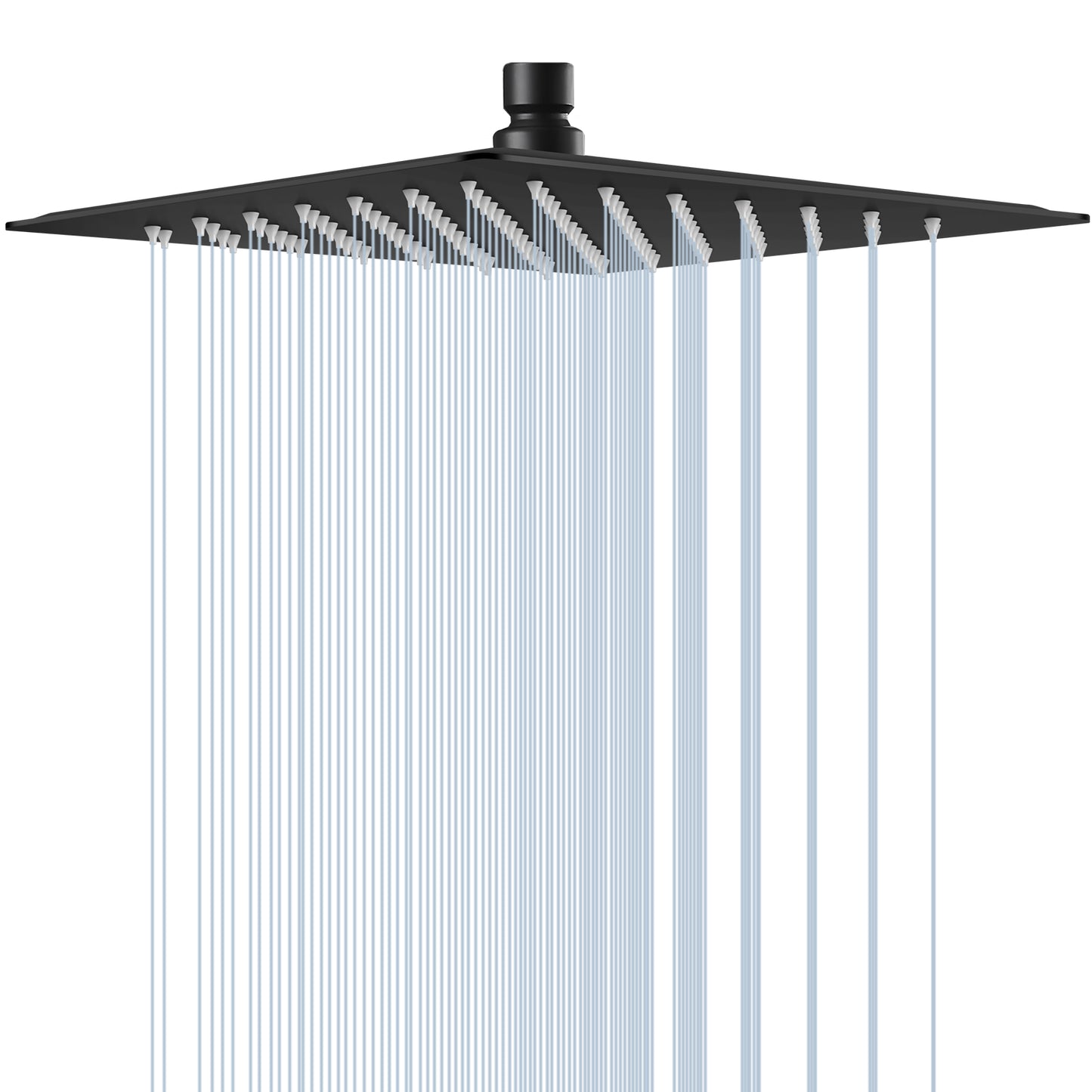
                  
                    Midanya 12 inch  Rainfall Shower Head Square Stainless Steel Rain Showerhead High Pressure Waterfall Crackproof Coverage with Silicone Nozzle 1/16" Ultra Thin Design Swivel Connector
                  
                