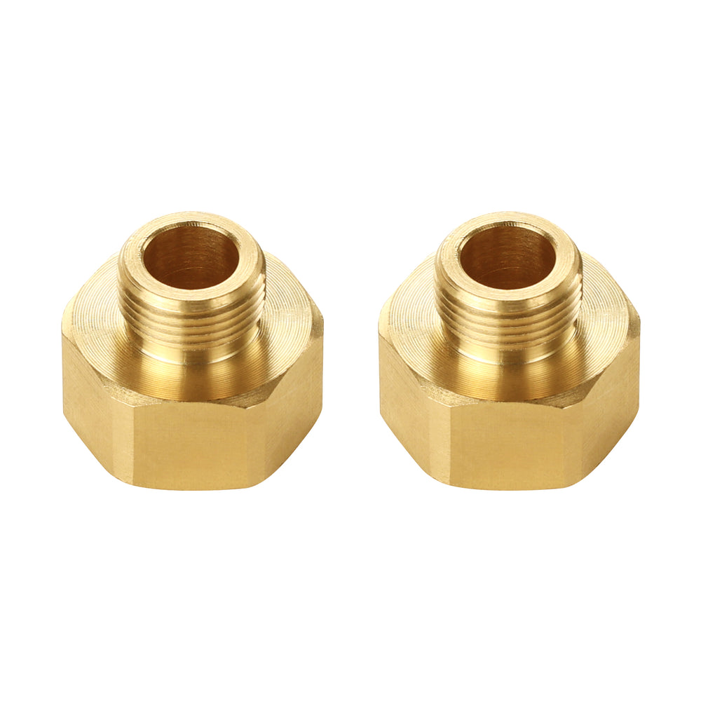 Midanya Brass Pipe Fitting Reducer Adapter 2 Pack Thread Hose Fitting Straight Hex Nipple Fast Coupler