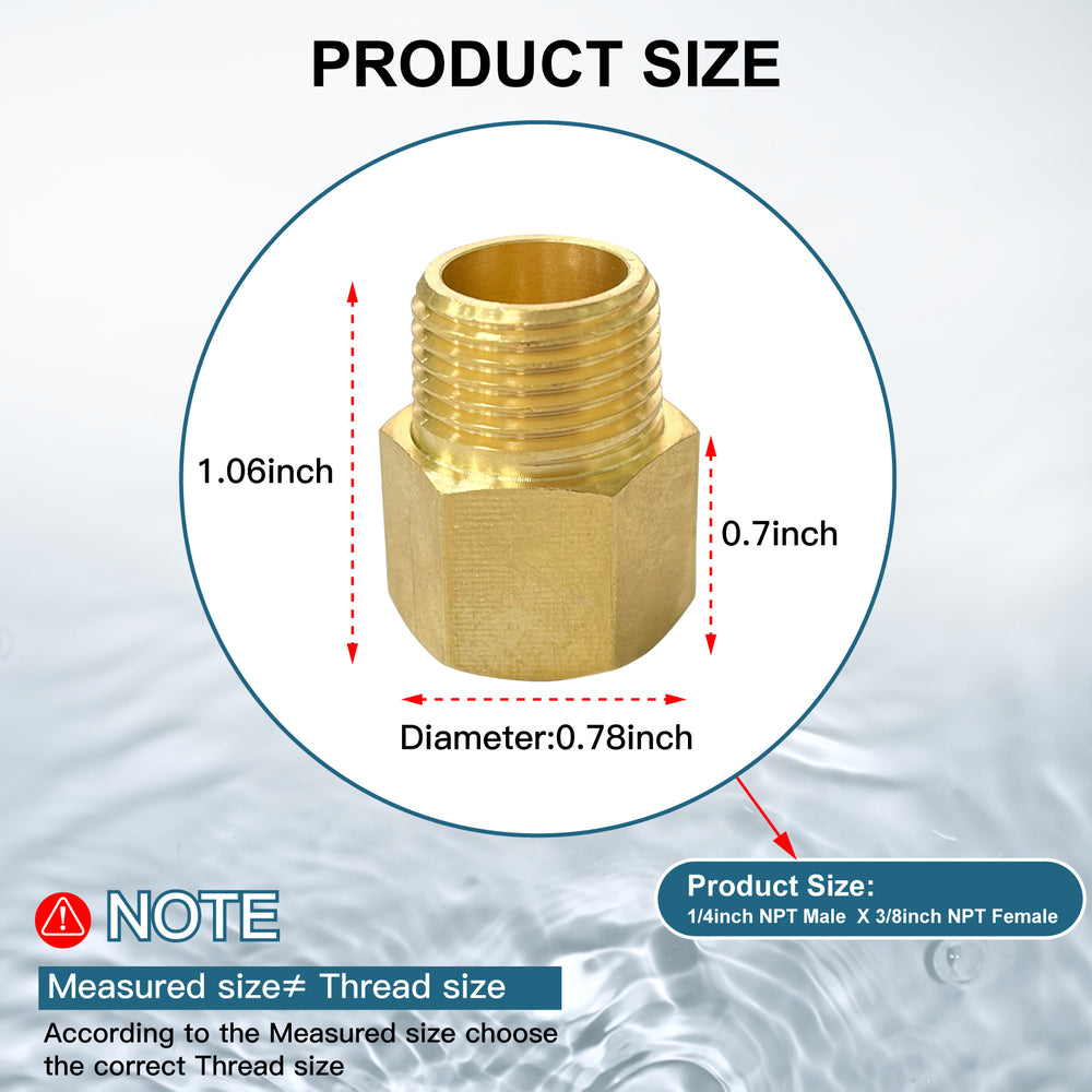 
                  
                    Midanya Brass Pipe Fitting Reducer Adapter 2 Pack Thread Hose Fitting Straight Hex Nipple Fast Coupler
                  
                