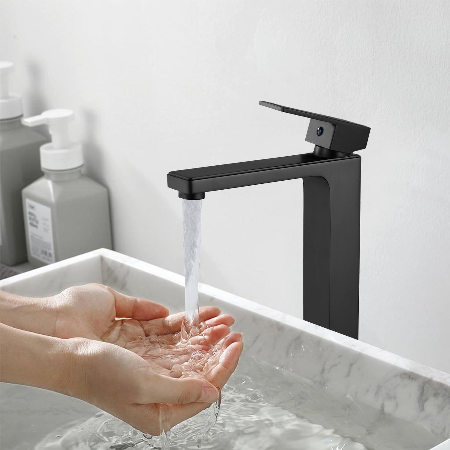 
                  
                    Bathroom Vessel Bowl Sink Faucet Tall Body Single Handle Lavatory Vanity Mixer Bar Tap with Pop Up Drain Tall Spout Single Hole Deck Mount Brass
                  
                