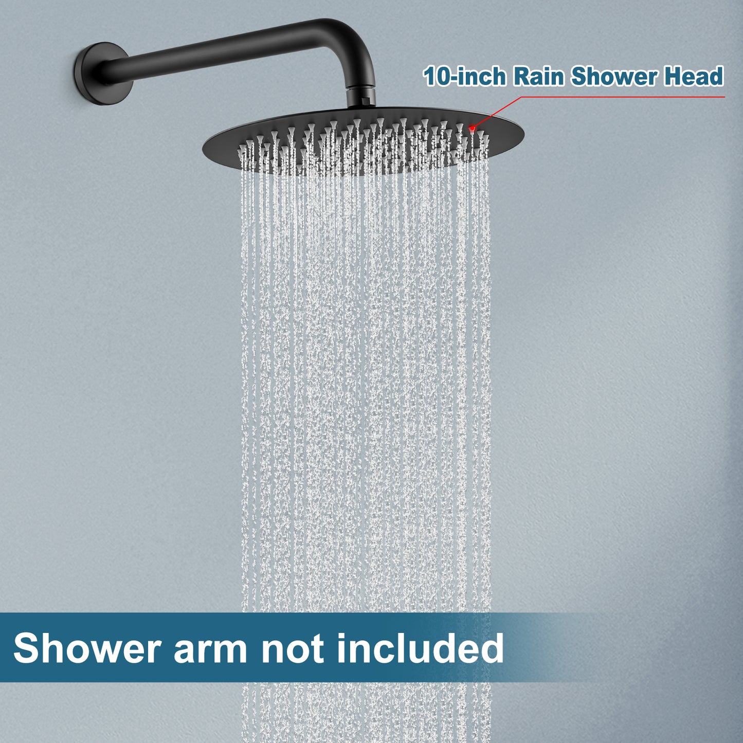 
                  
                    Midanya Round Rainfall Shower Head 10 Inch Stainless Steel Ultra Thin Design High Pressure
                  
                