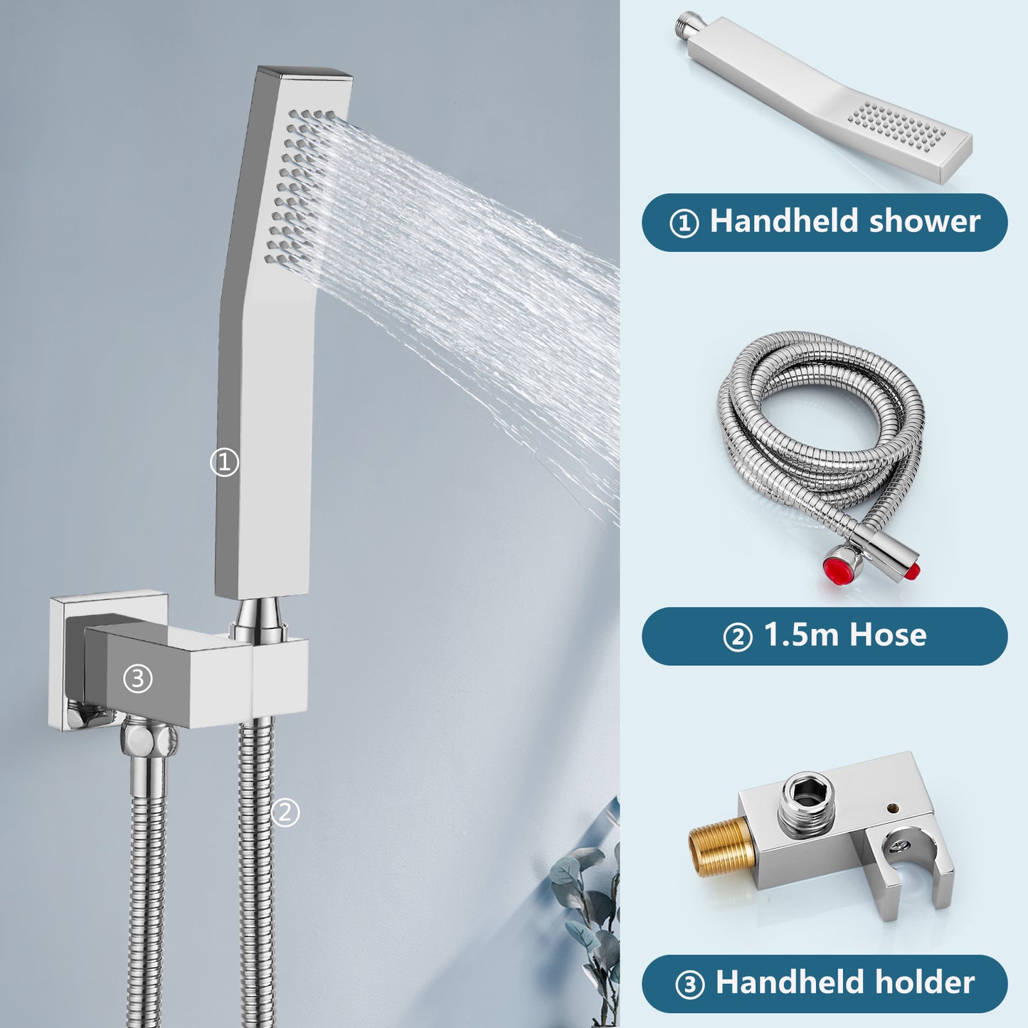 
                  
                    Midanya Rain Shower System Wall Mount Shower Faucet Set 8 Inch Square High Pressure Showerhead with Hand Sprayer Rough-In Valve Body and Trim Included Mixer Shower Combo Set Bathroom
                  
                