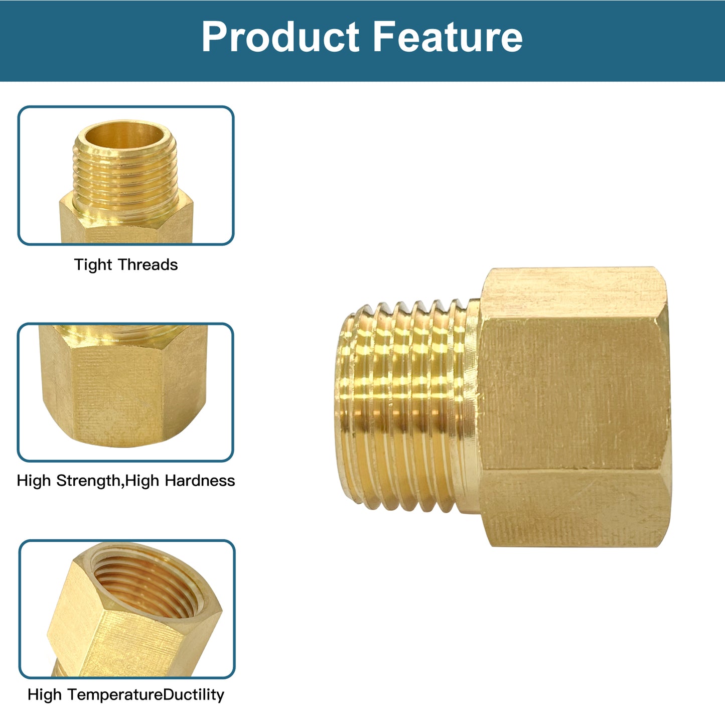
                  
                    Midanya Brass Pipe Fitting Reducer Adapter 2 Pack Thread Hose Fitting Straight Hex Nipple Fast Coupler
                  
                