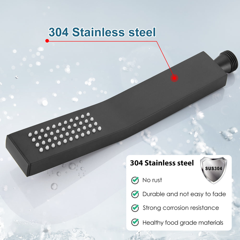 
                  
                    Midanya Bathroom Shower Handheld Spray Curved SUS304 Stainless Steel High Pressure Wall Mount with Wall Connector, Shower Holder and 60-inch Flexible Shower Hose Hand Shower Set
                  
                