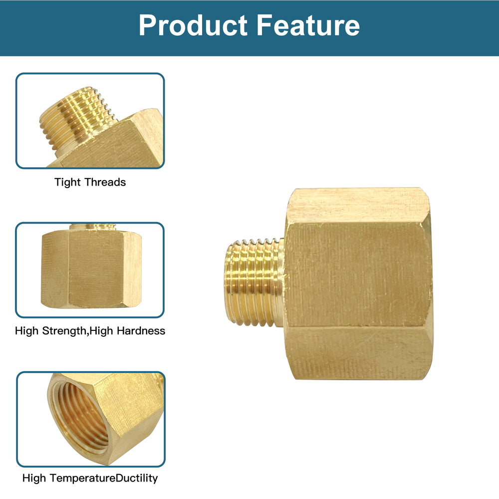 
                  
                    Midanya Brass Pipe Fitting Reducer Adapter 2 Pack Thread Hose Fitting Straight Hex Nipple Fast Coupler
                  
                