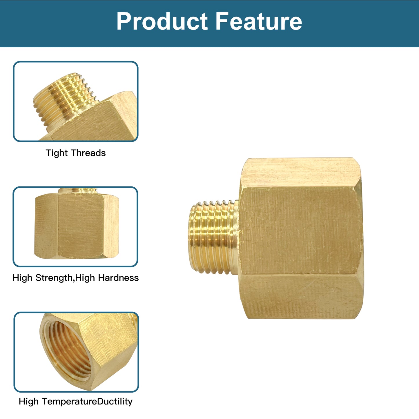 
                  
                    Midanya Brass Pipe Fitting Reducer Adapter 2 Pack Thread Hose Fitting Straight Hex Nipple Fast Coupler
                  
                