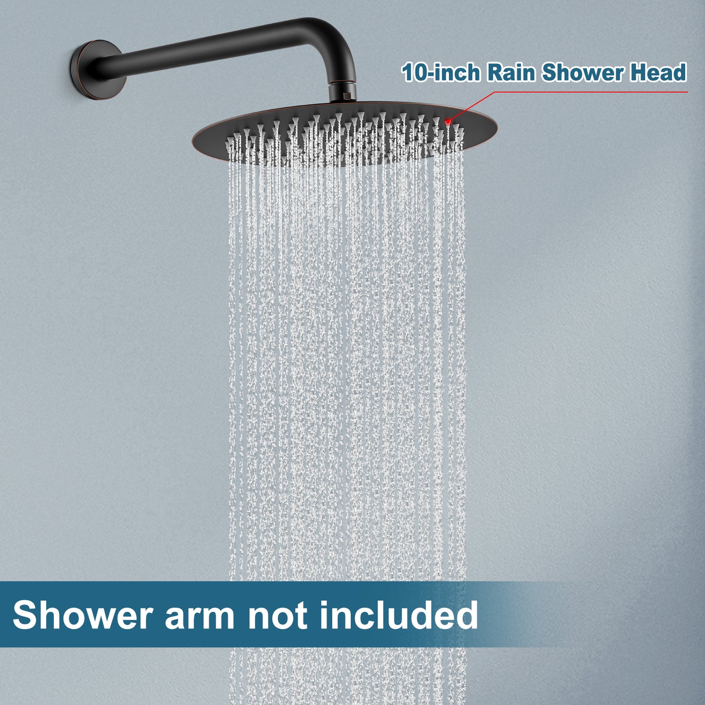 
                  
                    Midanya Round Rainfall Shower Head 10 Inch Stainless Steel Ultra Thin Design High Pressure
                  
                