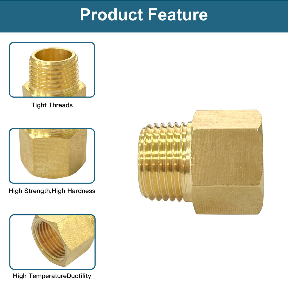 
                  
                    Midanya Brass Pipe Fitting Reducer Adapter 2 Pack Thread Hose Fitting Straight Hex Nipple Fast Coupler
                  
                