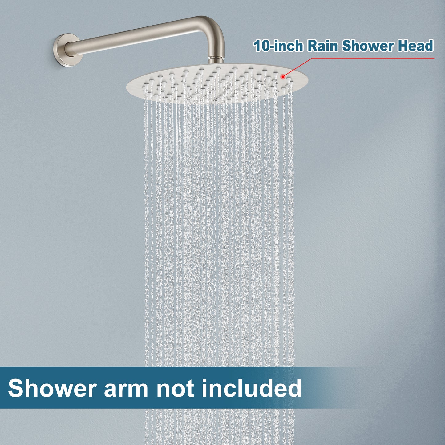 
                  
                    Midanya Round Rainfall Shower Head 10 Inch Stainless Steel Ultra Thin Design High Pressure
                  
                