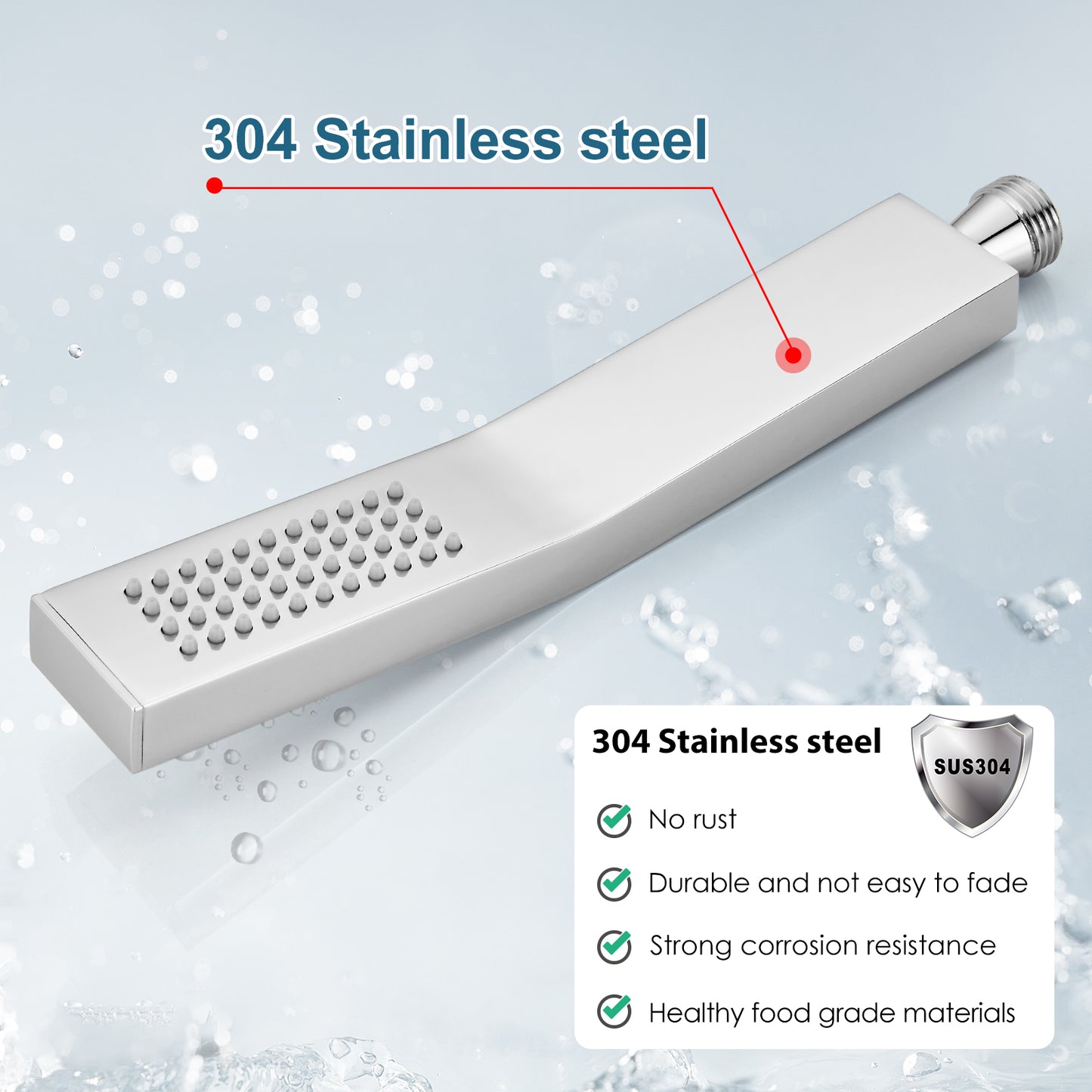 
                  
                    Midanya Bathroom Shower Handheld Spray Curved SUS304 Stainless Steel High Pressure Wall Mount with Wall Connector, Shower Holder and 60-inch Flexible Shower Hose Hand Shower Set
                  
                
