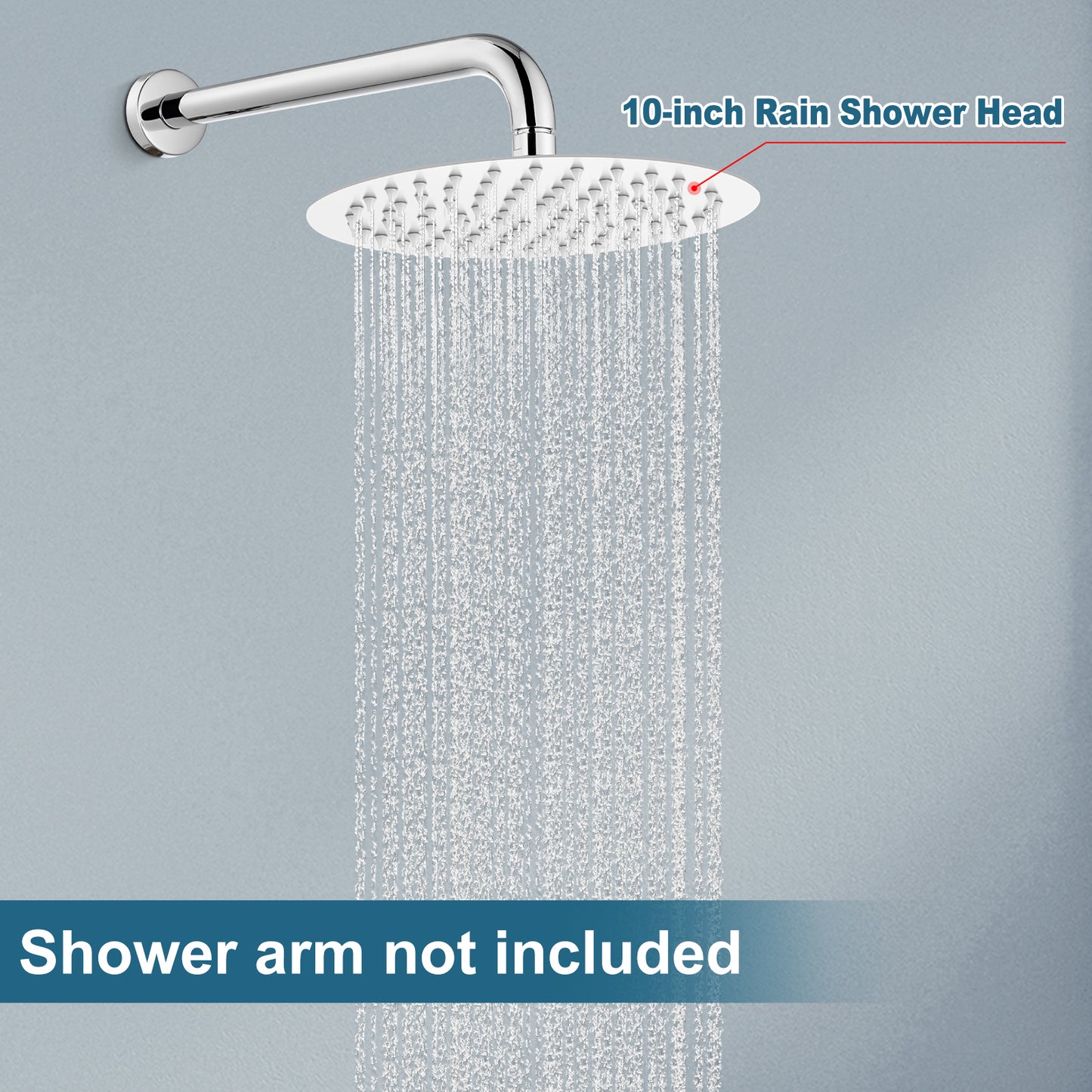
                  
                    Midanya Round Rainfall Shower Head 10 Inch Stainless Steel Ultra Thin Design High Pressure
                  
                