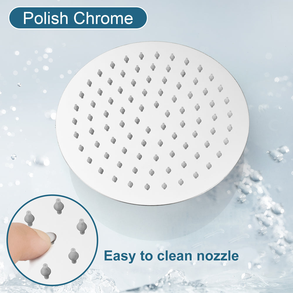 
                  
                    Midanya Round Rainfall Shower Head 10 Inch Stainless Steel Ultra Thin Design High Pressure
                  
                