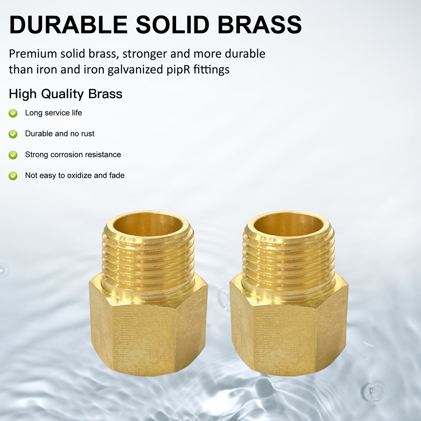 
                  
                    Midanya Brass Pipe Fitting Reducer Adapter 2 Pack Thread Hose Fitting Straight Hex Nipple Fast Coupler
                  
                