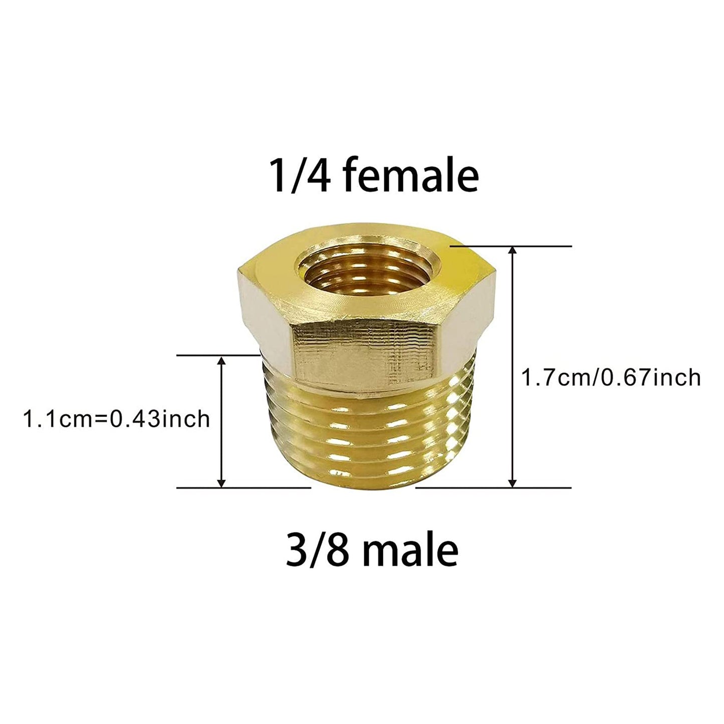 
                  
                    Midanya Brass Pipe Fitting Reducer Adapter 2 Pack Thread Hose Fitting Straight Hex Nipple Fast Coupler
                  
                