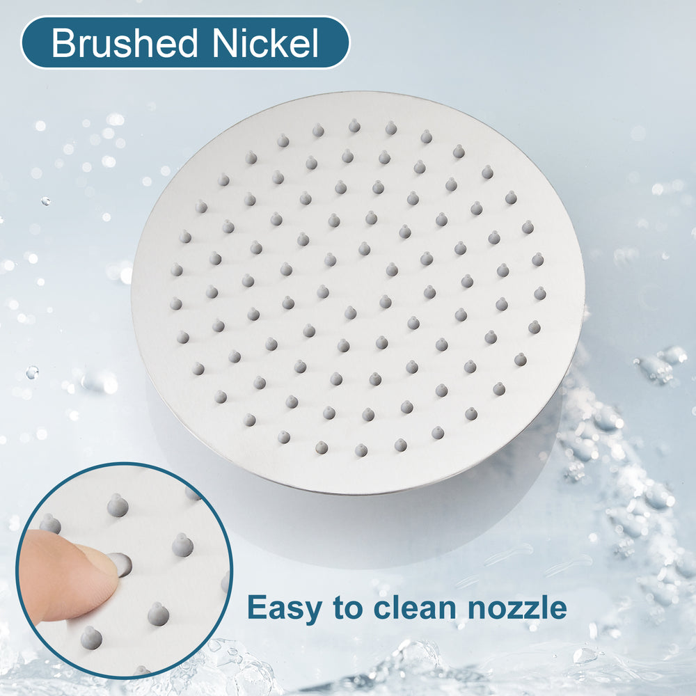 
                  
                    Midanya Round Rainfall Shower Head 10 Inch Stainless Steel Ultra Thin Design High Pressure
                  
                