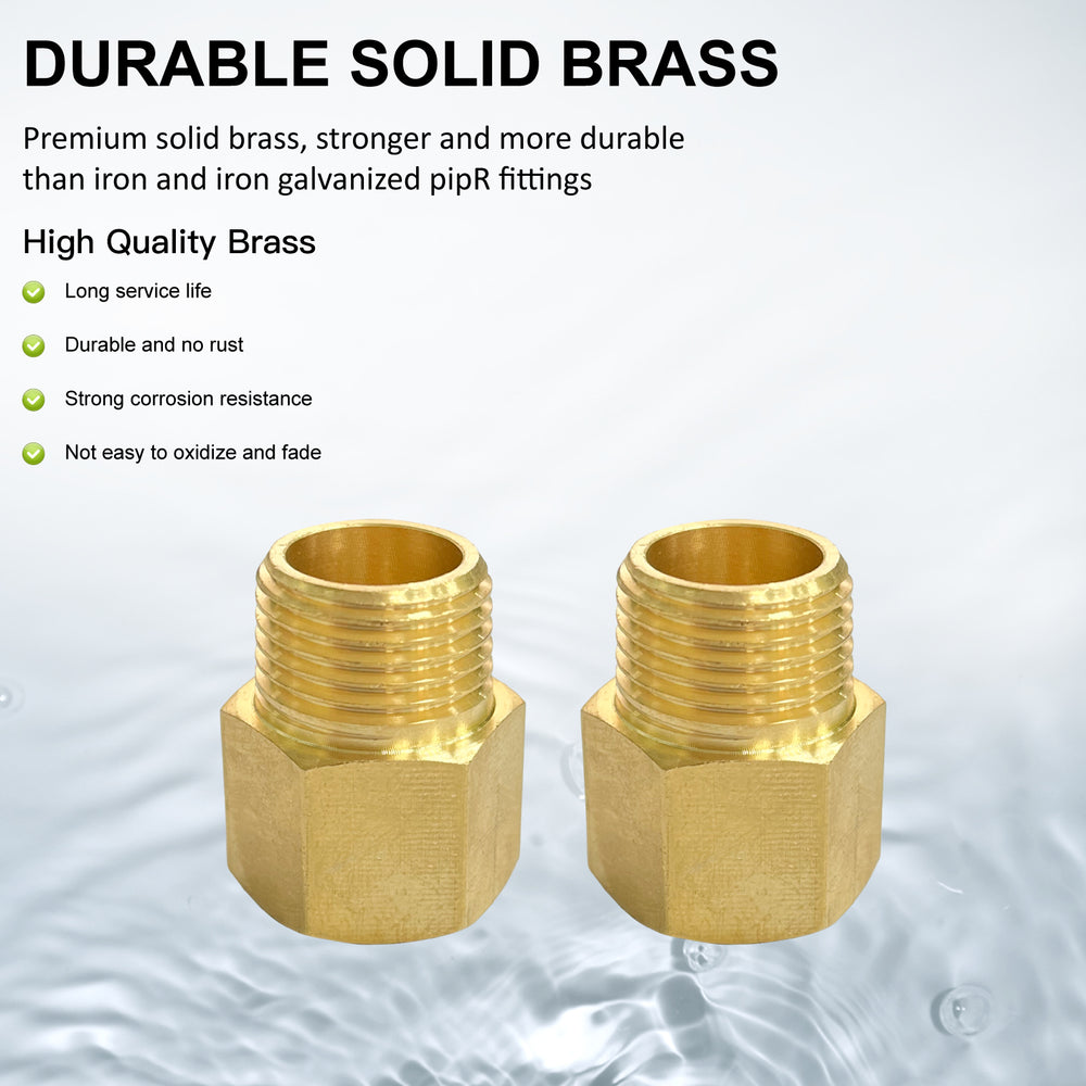 
                  
                    Midanya Brass Pipe Fitting Reducer Adapter 2 Pack Thread Hose Fitting Straight Hex Nipple Fast Coupler
                  
                