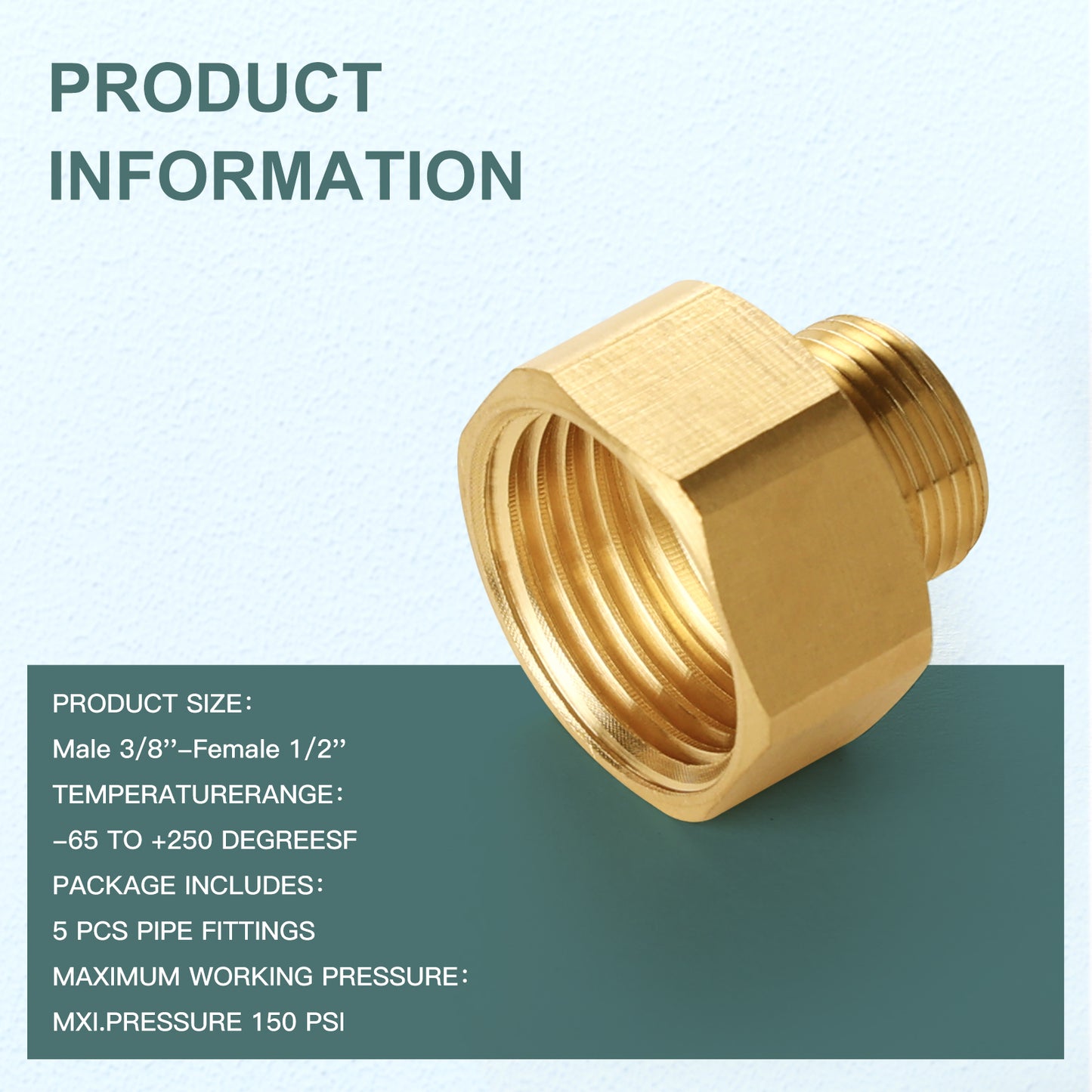 
                  
                    Midanya Brass Pipe Fitting Reducer Adapter 2 Pack Thread Hose Fitting Straight Hex Nipple Fast Coupler
                  
                