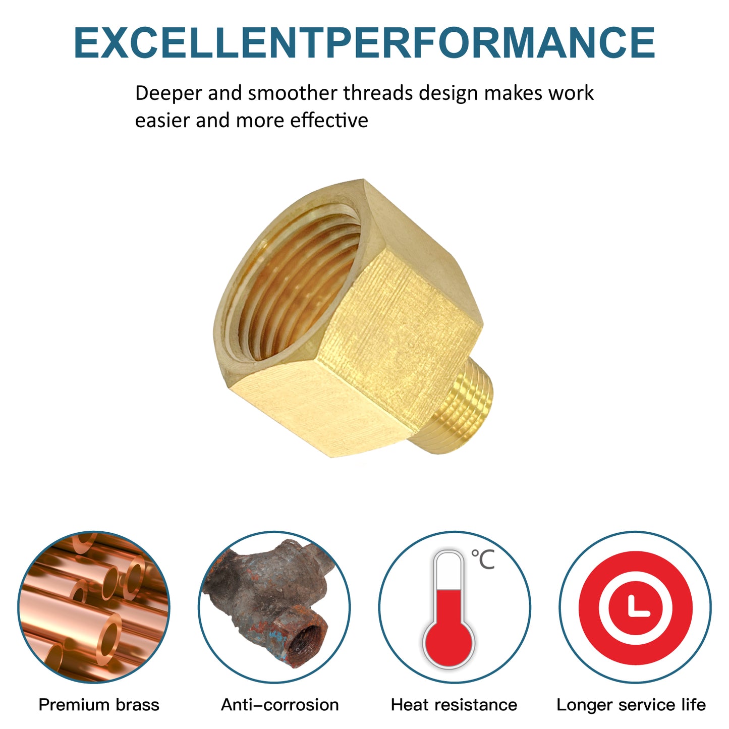 
                  
                    Midanya Brass Pipe Fitting Reducer Adapter 2 Pack Thread Hose Fitting Straight Hex Nipple Fast Coupler
                  
                