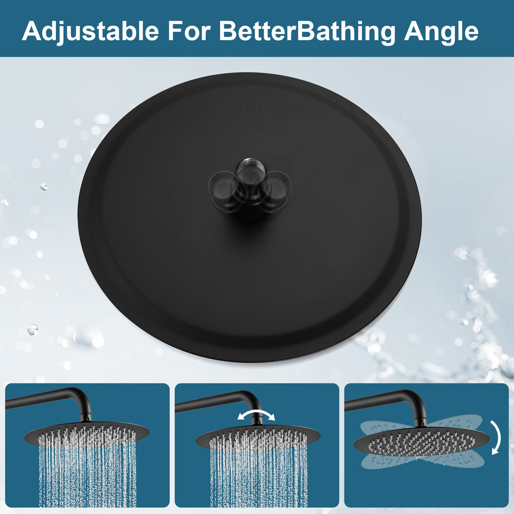 
                  
                    Midanya Round Rainfall Shower Head 10 Inch Stainless Steel Ultra Thin Design High Pressure
                  
                